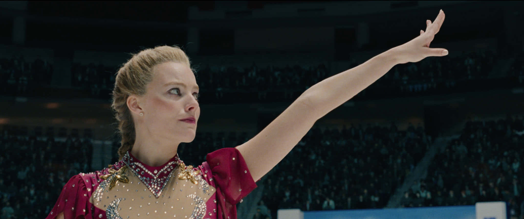 I Tonya, figure skater, sparkling red costume, Full HD Desktop Wallpaper