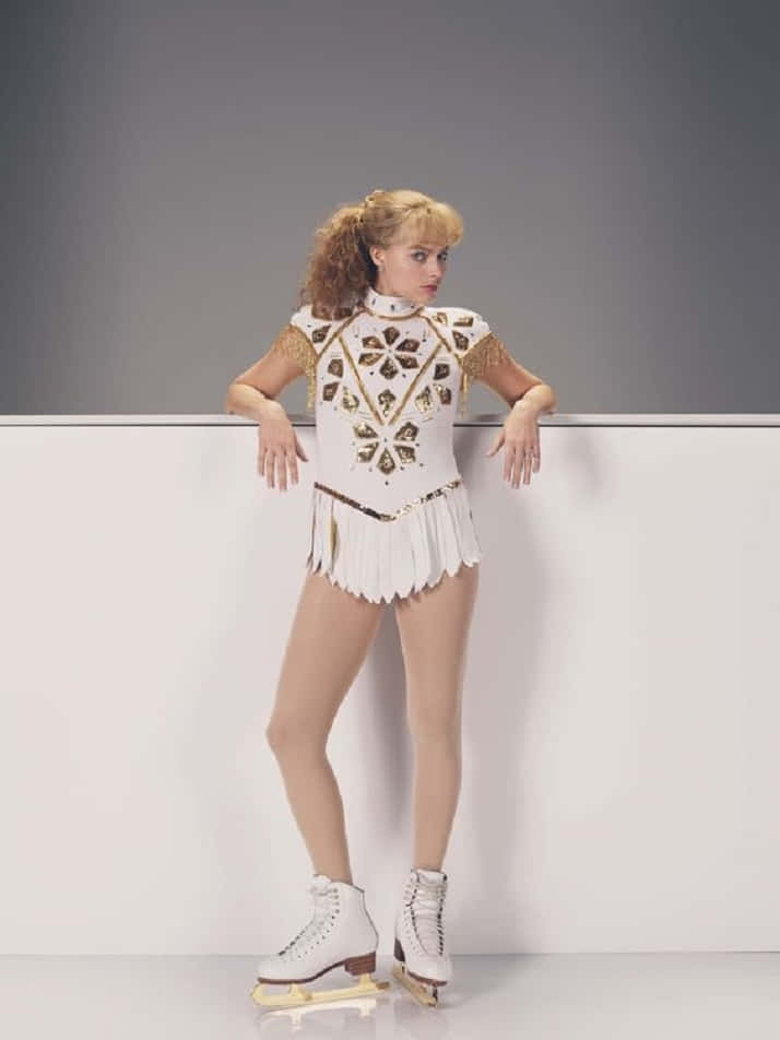 I Tonya, blonde woman, white and gold figure skating costume, SD Phone Wallpaper