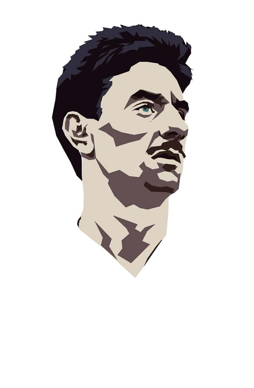 Ian Rush, profile illustration, dark hair, HD Phone Wallpaper