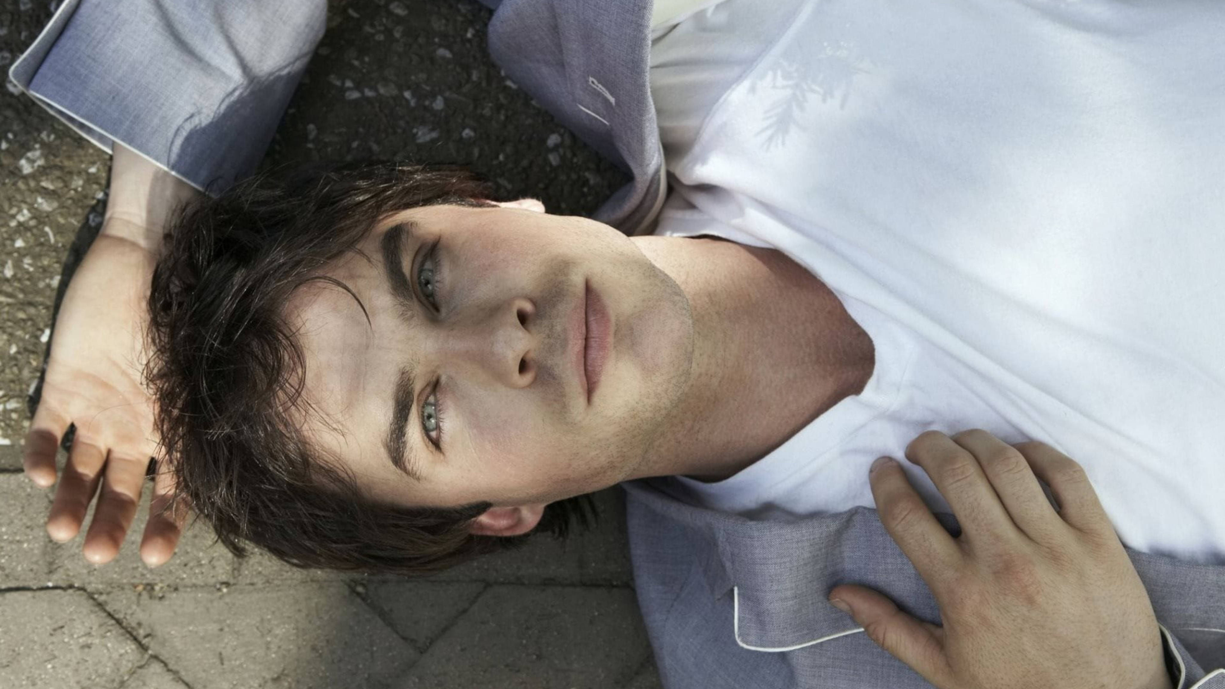 Ian Somerhalder, dark hair, stone pavement, 4K Desktop Wallpaper