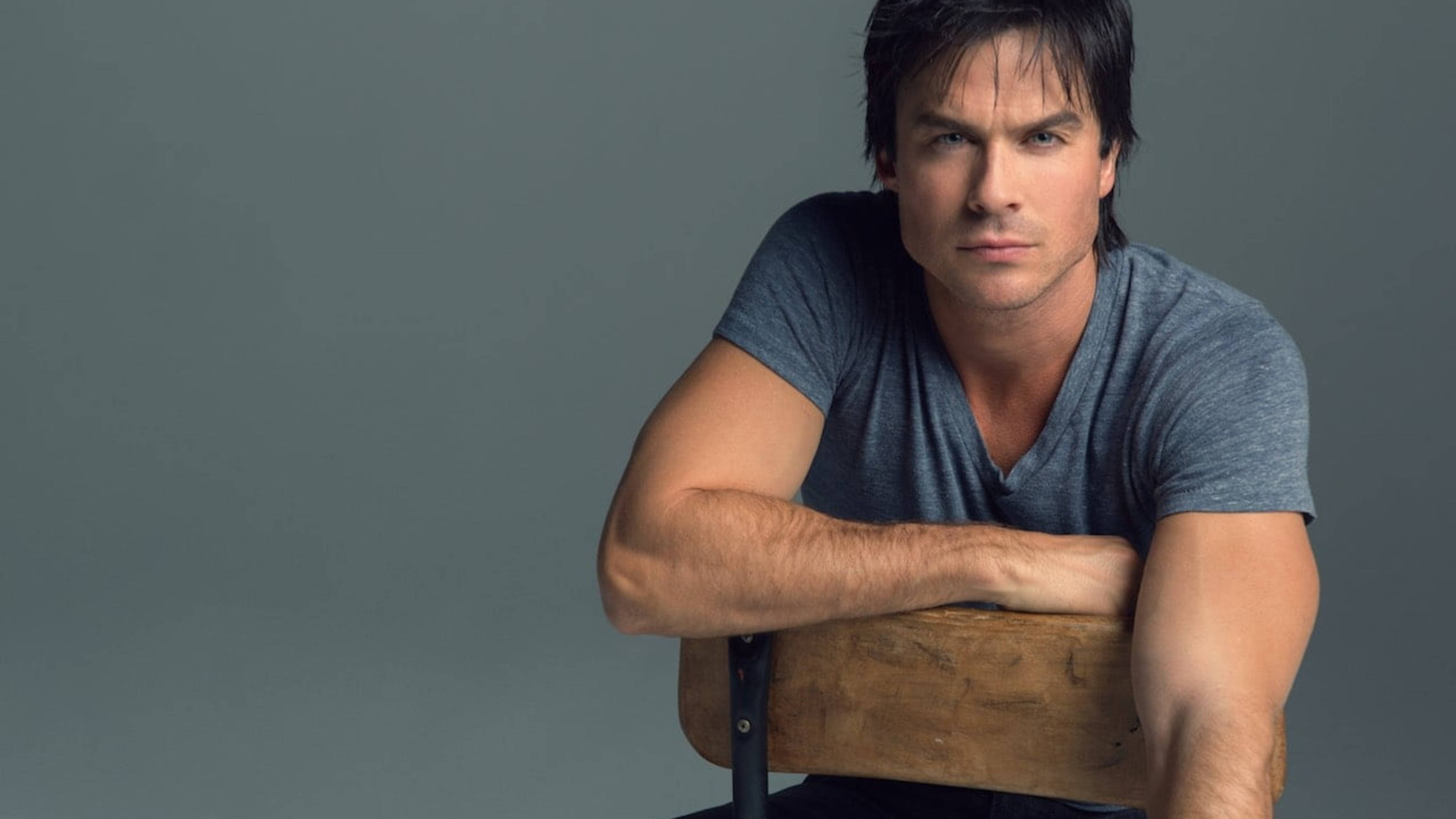 Ian Somerhalder, dark hair, intense gaze, 4K Desktop Wallpaper
