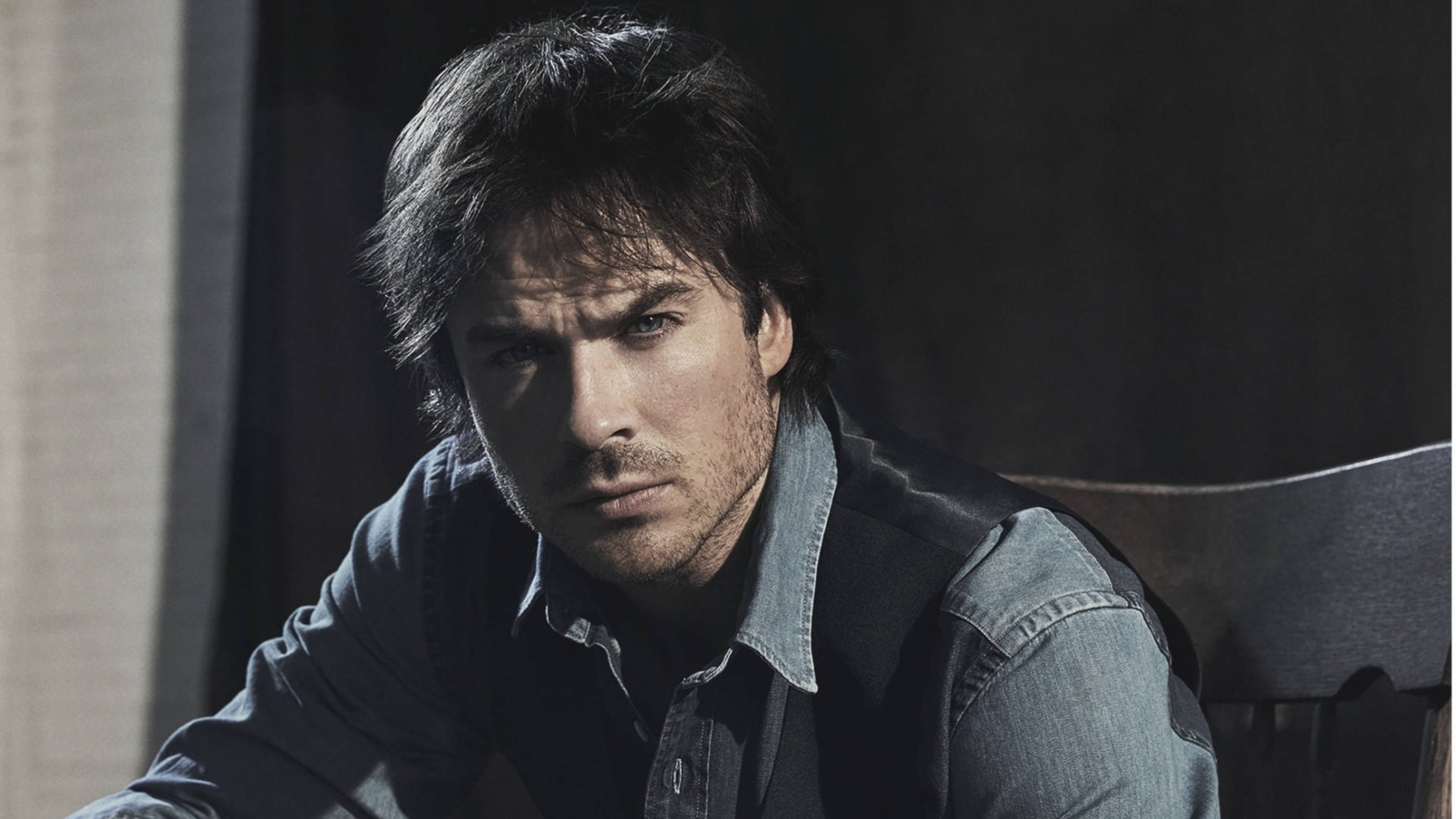Ian Somerhalder, 2019 photoshoot, denim shirt, 4K Desktop Wallpaper