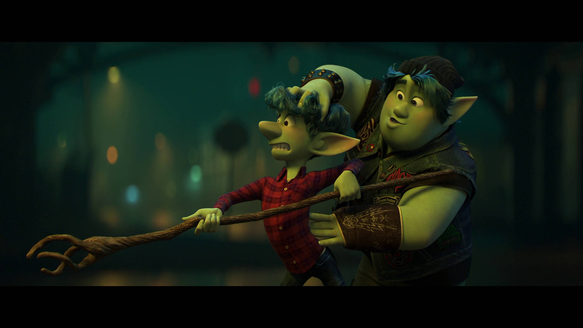 Ian, wizard staff, green-skinned elf-like characters, Full HD Desktop Wallpaper