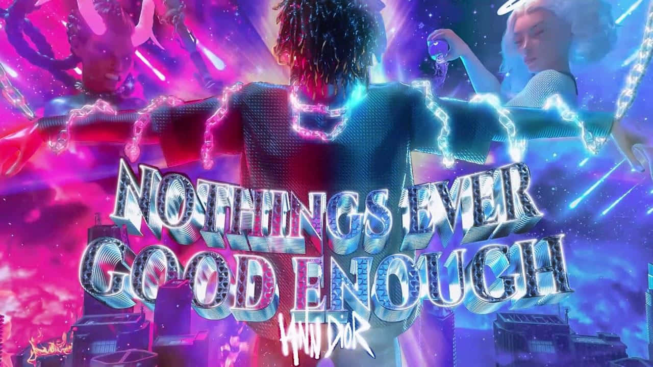 Iann Dior, glowing chains, cosmic pink and blue background, HD Desktop Wallpaper