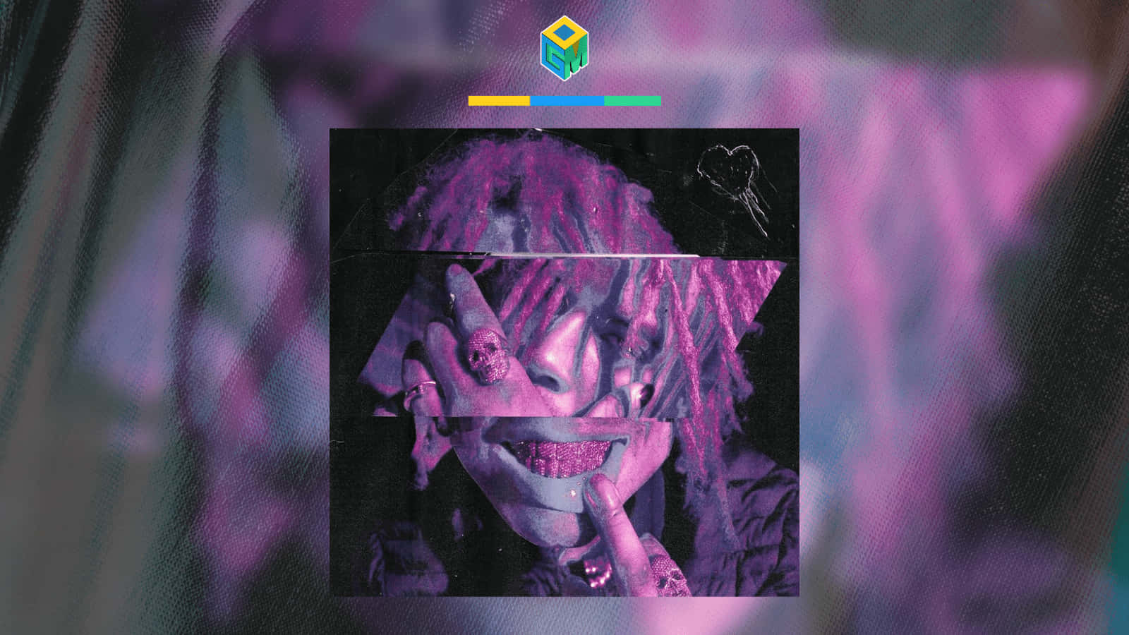 Iann Dior, glitch-art, purple dreadlocks, HD Desktop Wallpaper