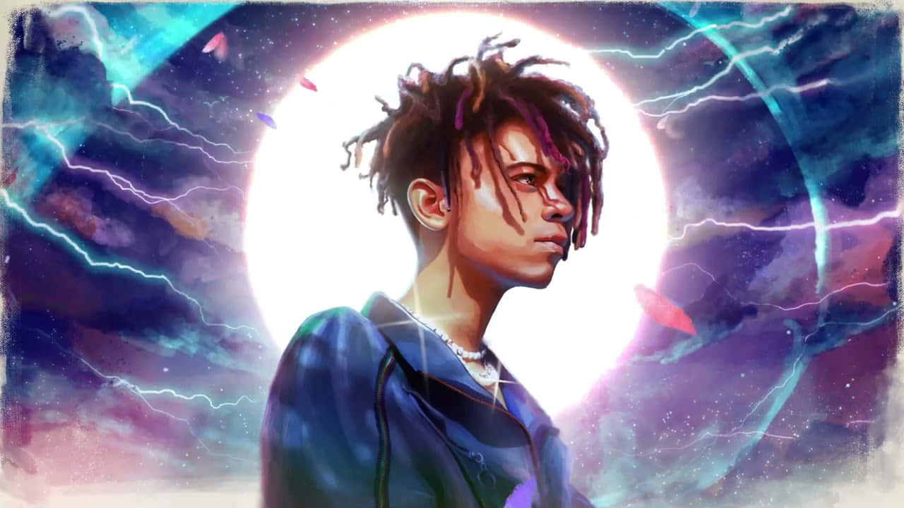 Iann Dior, dreadlocks, cosmic backdrop, HD Desktop Wallpaper