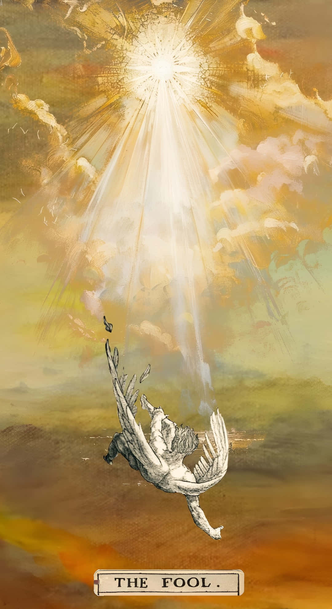 Icarus, sunburst, golden clouds, Full HD Phone Wallpaper