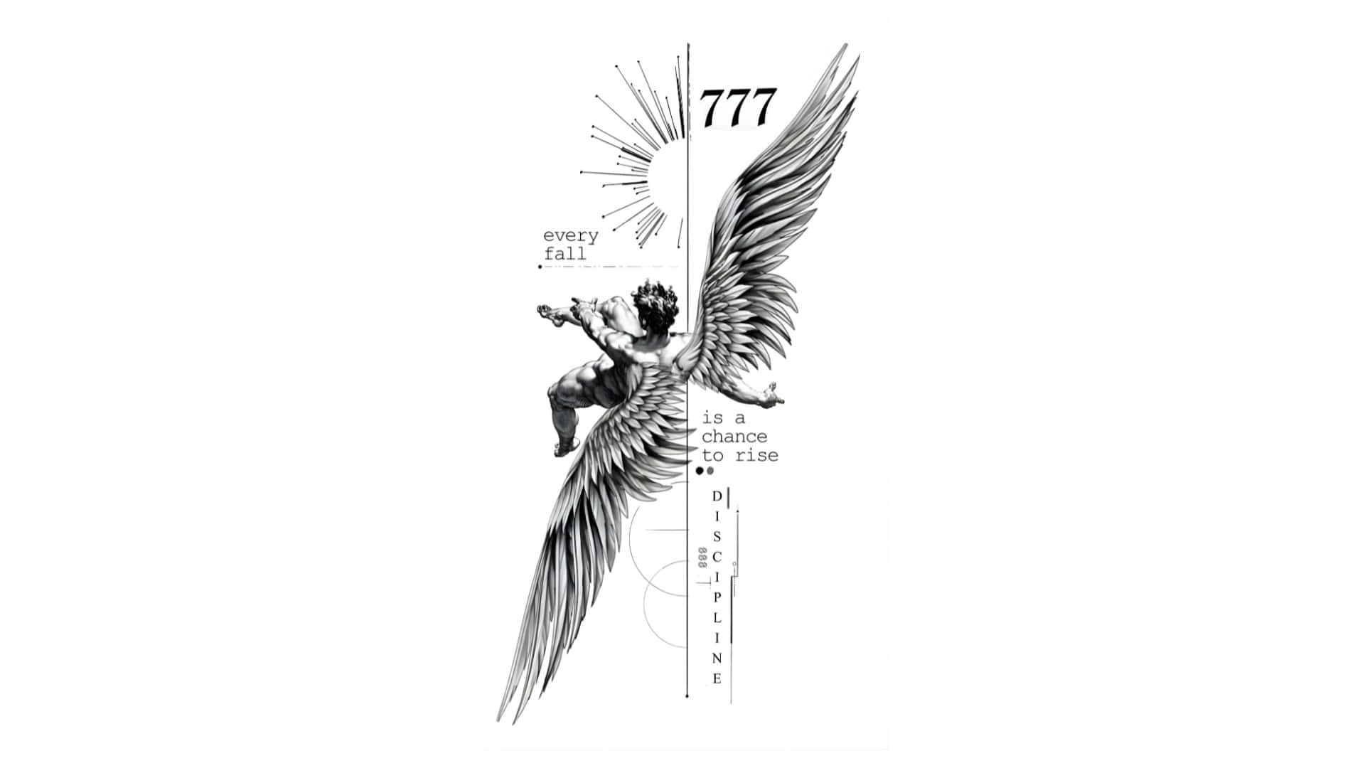 Icarus, wings, monochrome, Full HD Desktop Wallpaper