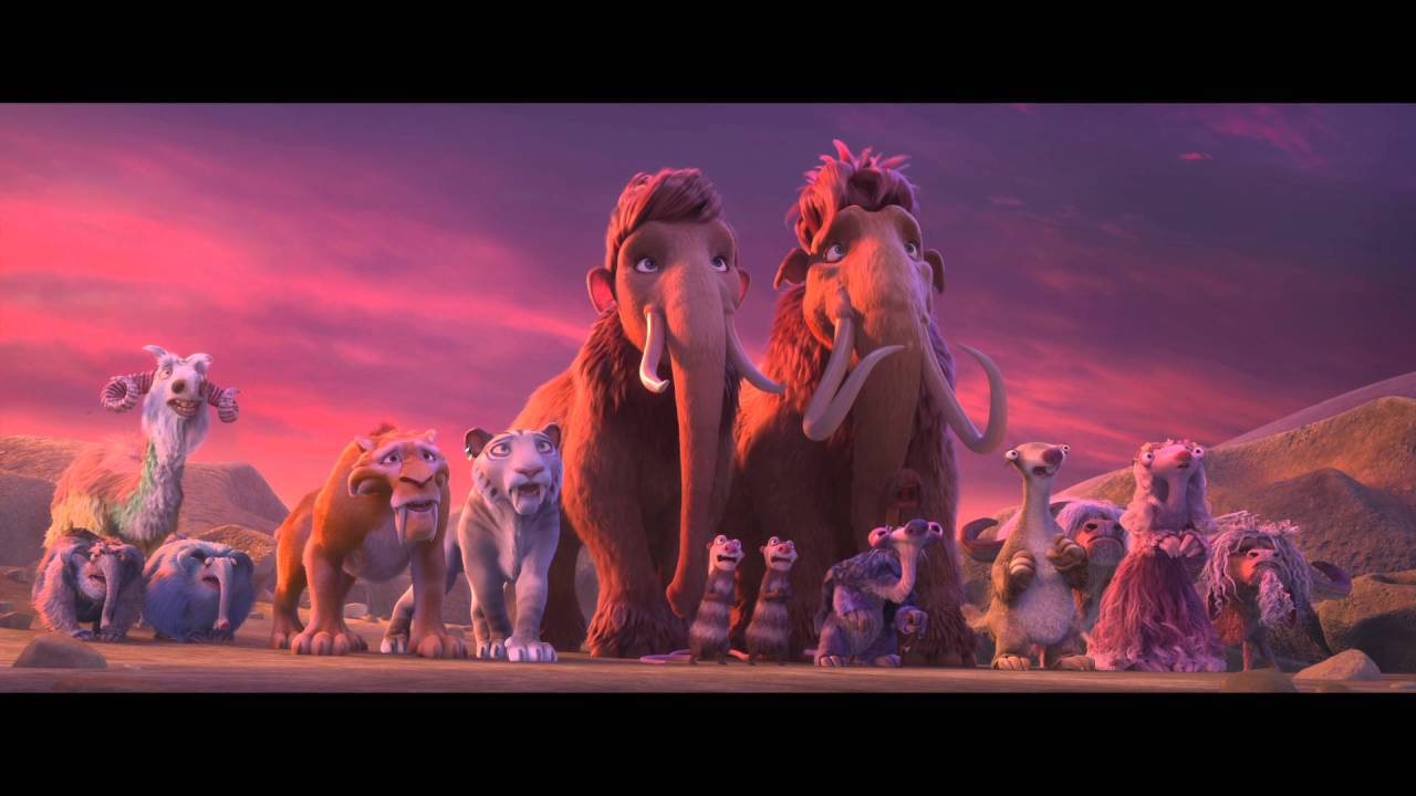 Ice Age Collision Course, mammoths, saber-toothed cats, HD Desktop Wallpaper