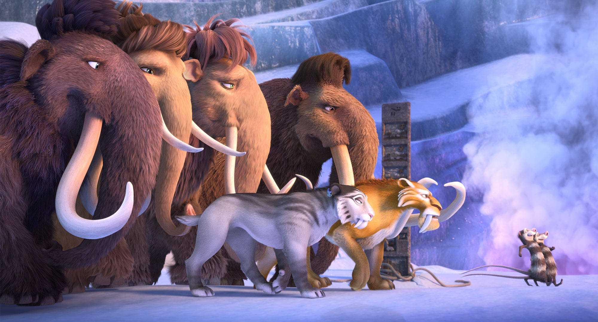 Ice Age Collision Course, woolly mammoths, saber-toothed cats, Full HD Desktop Wallpaper
