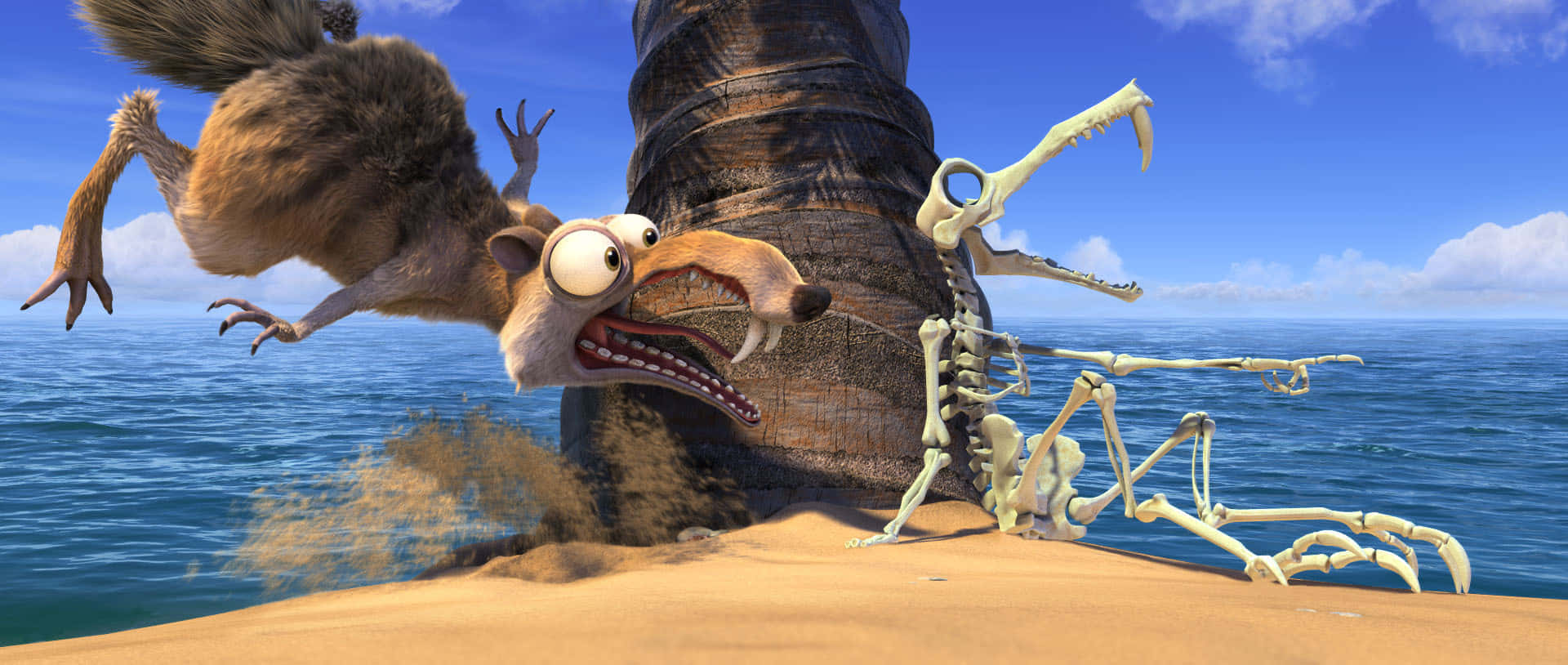 skeleton, Ice Age Continental Drift, cartoon squirrel, Full HD Desktop Wallpaper