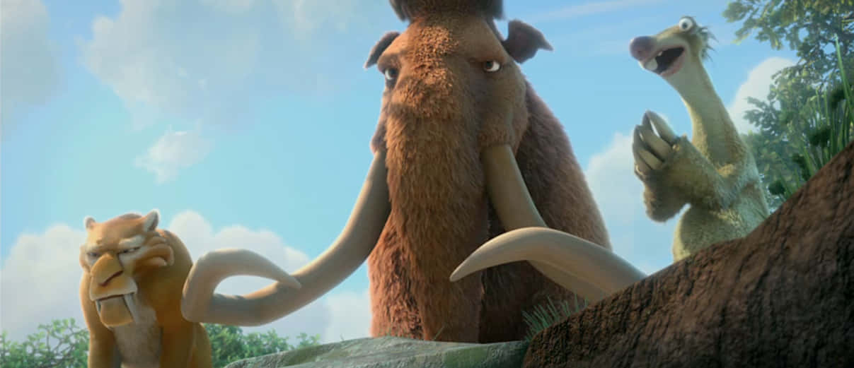 Ice Age Continental Drift, woolly mammoth, saber-toothed tiger, SD Desktop Wallpaper