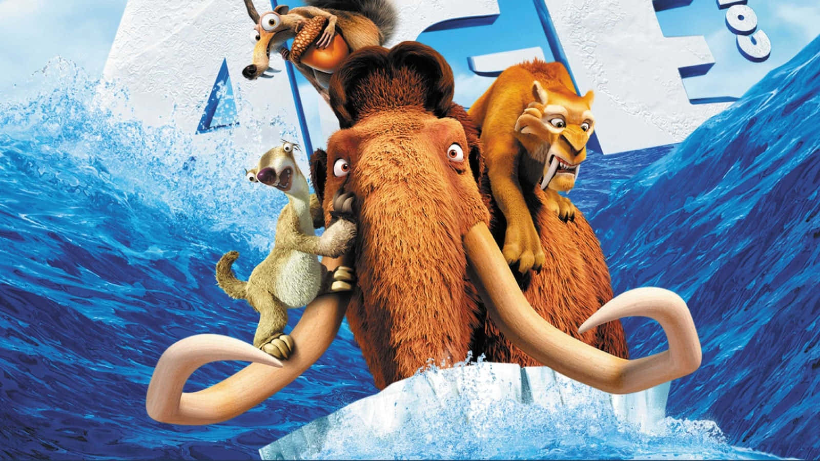 Ice Age: Continental Drift, woolly mammoth, melting iceberg, HD Desktop Wallpaper