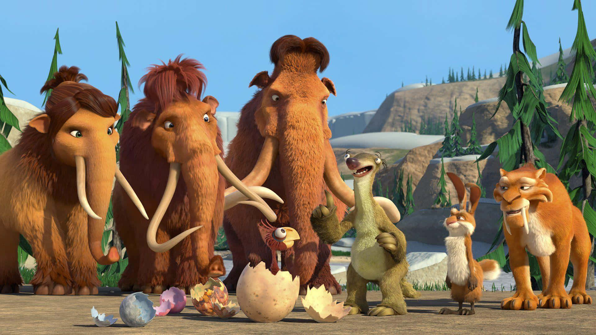 Ice Age, woolly mammoths, prehistoric animals, Full HD Desktop Wallpaper