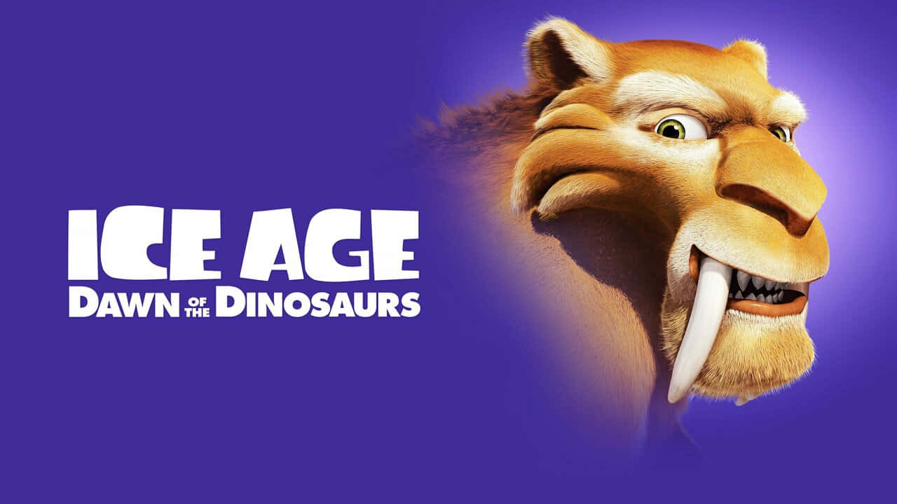Ice Age Dawn of the Dinosaurs, saber-toothed tiger character, solid purple background, HD Desktop Wallpaper