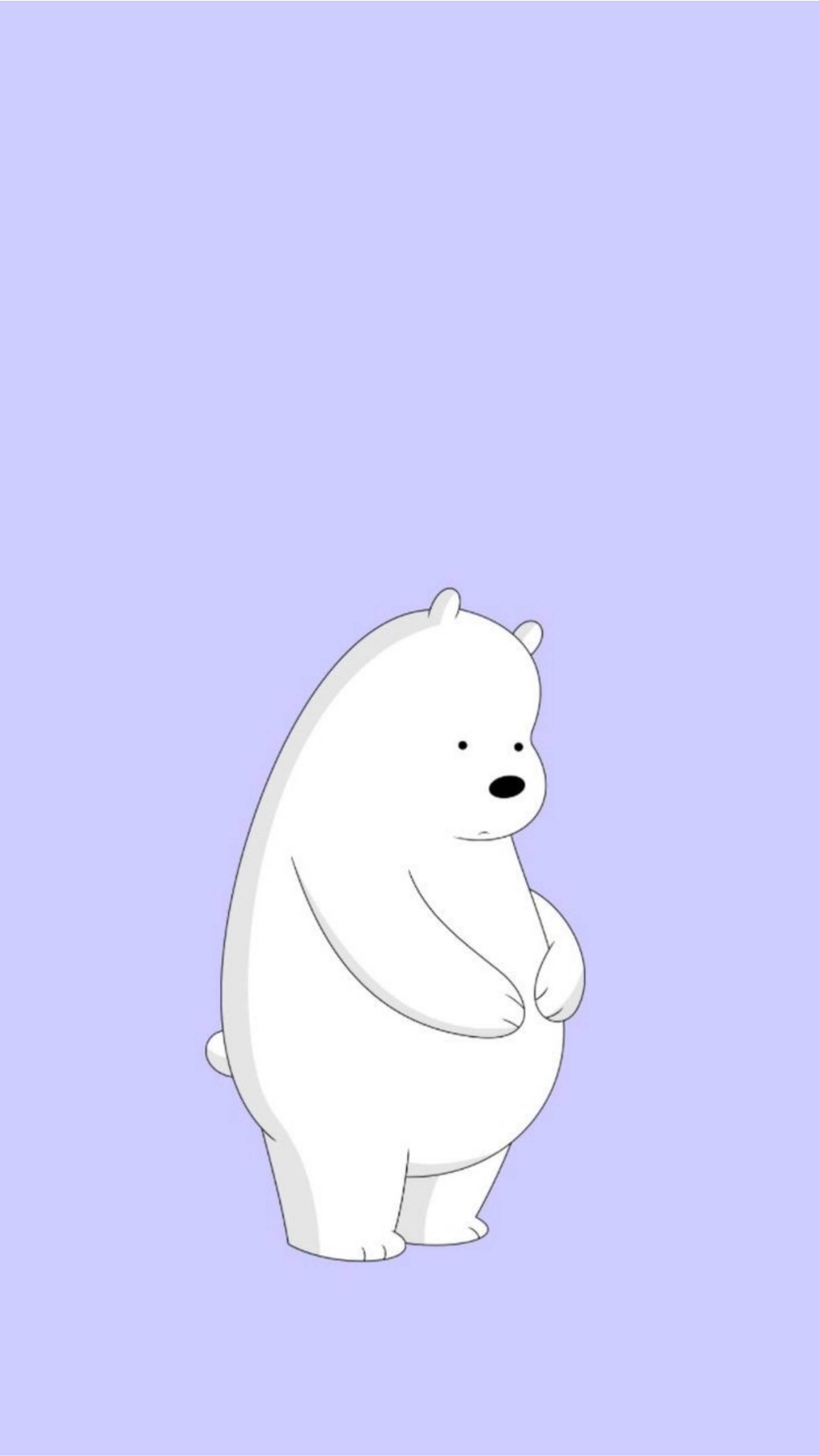Ice Bear Cartoon, white bear, upright, 2K Phone Wallpaper