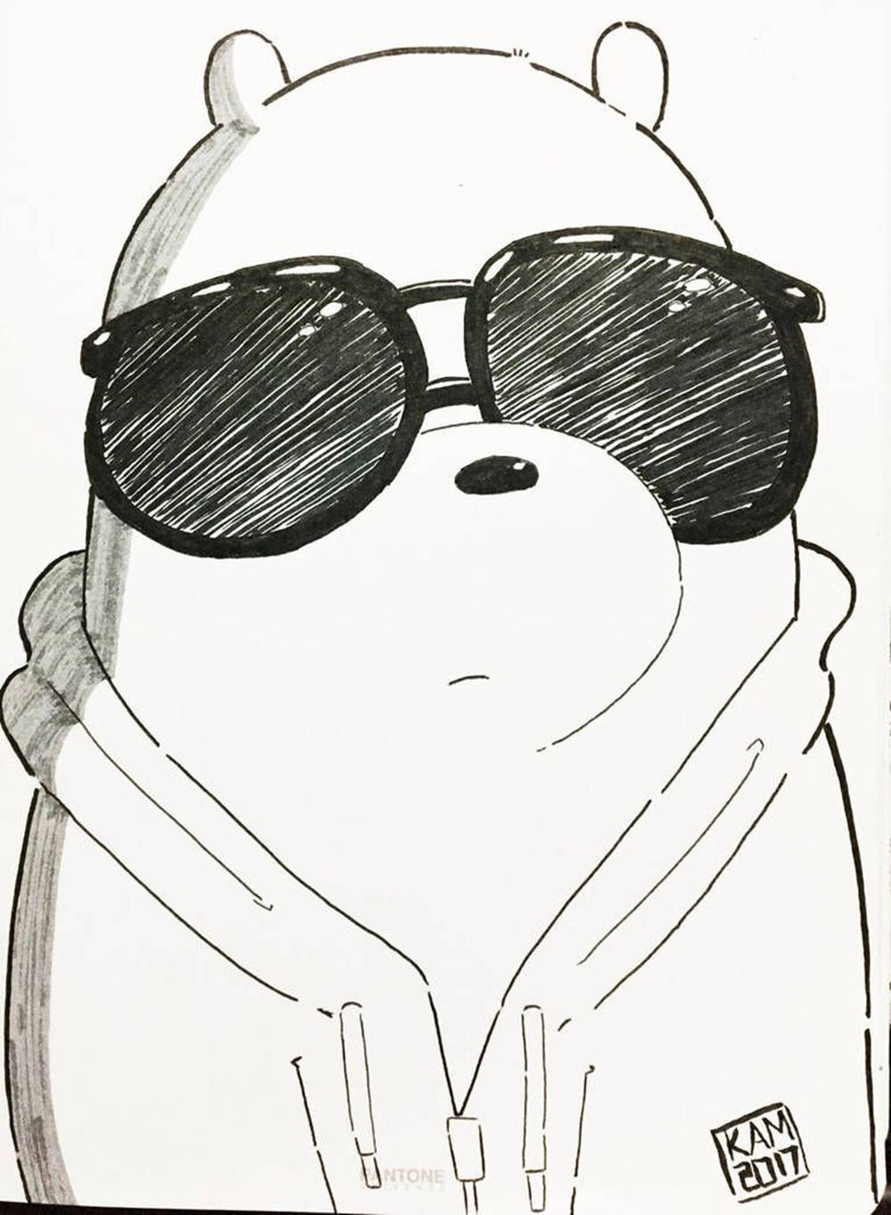 Ice Bear, cartoon bear, oversized sunglasses, HD Phone Wallpaper