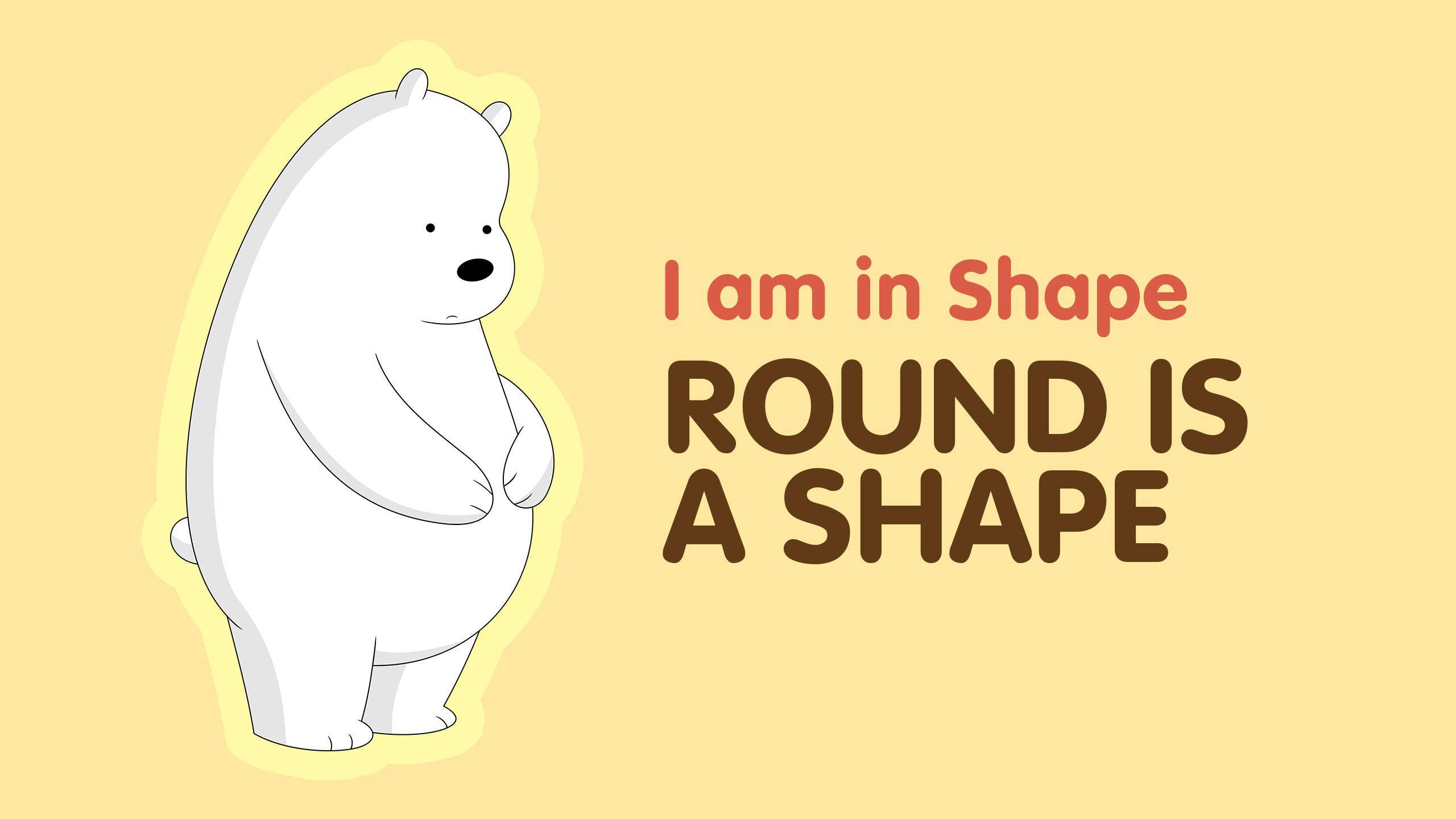 Ice Bear, I Am In Shape, yellow aesthetic, 2K Desktop Wallpaper