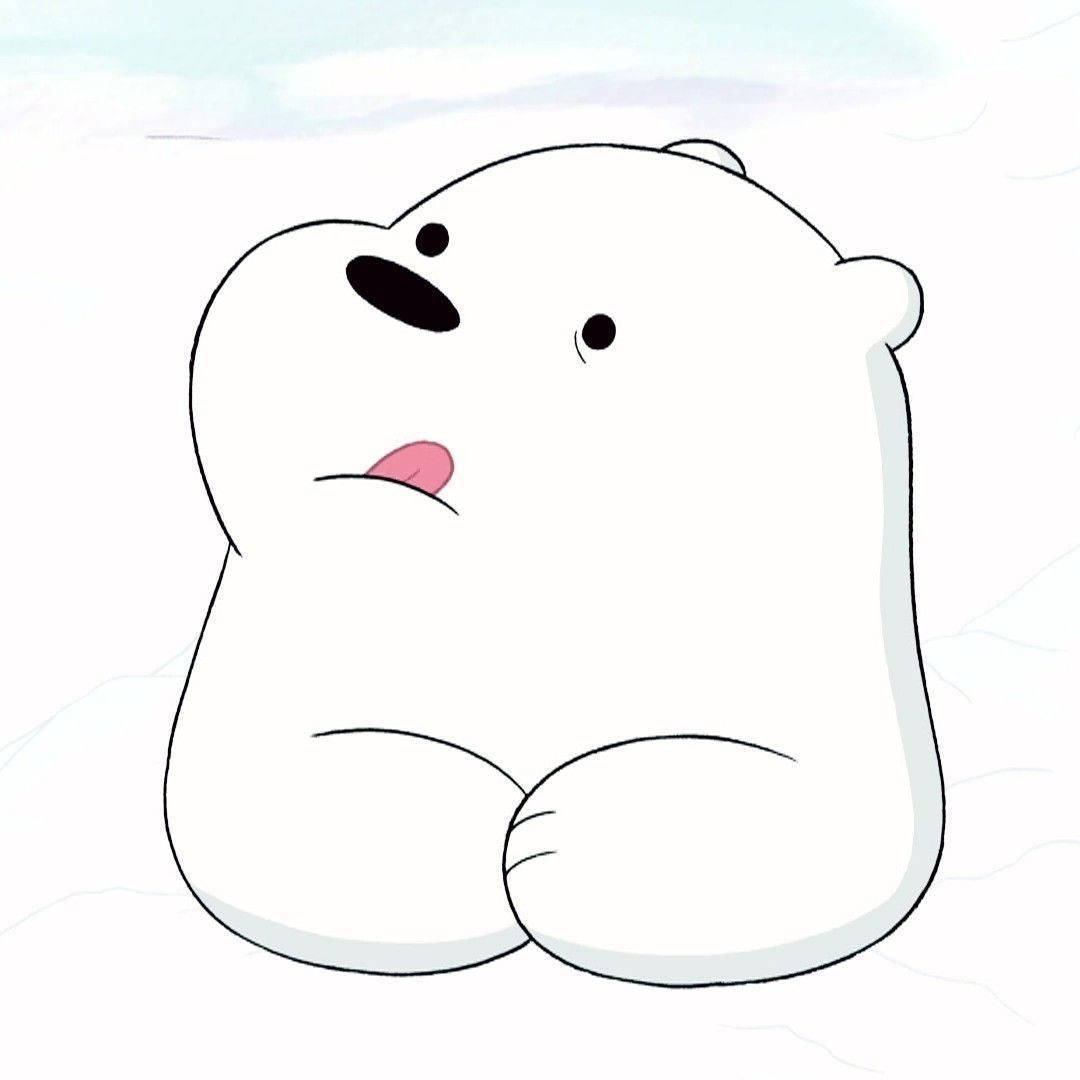 Ice Bear, cartoon polar bear, pink tongue, SD Desktop Wallpaper