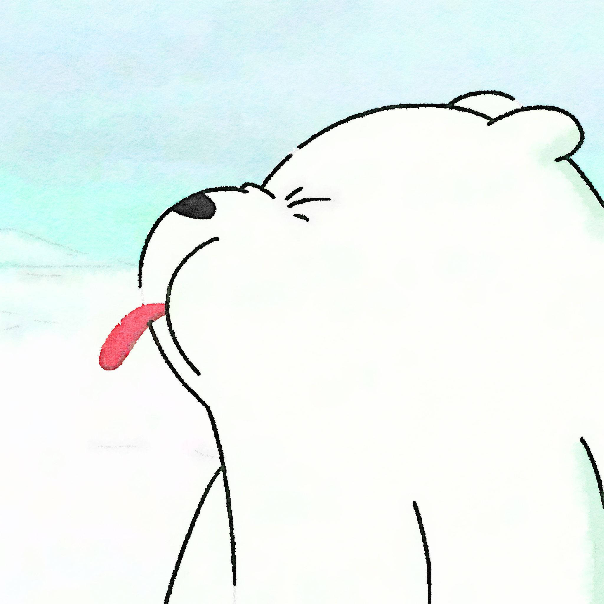 Ice Bear, cartoon polar bear, pink tongue, Full HD Desktop Wallpaper