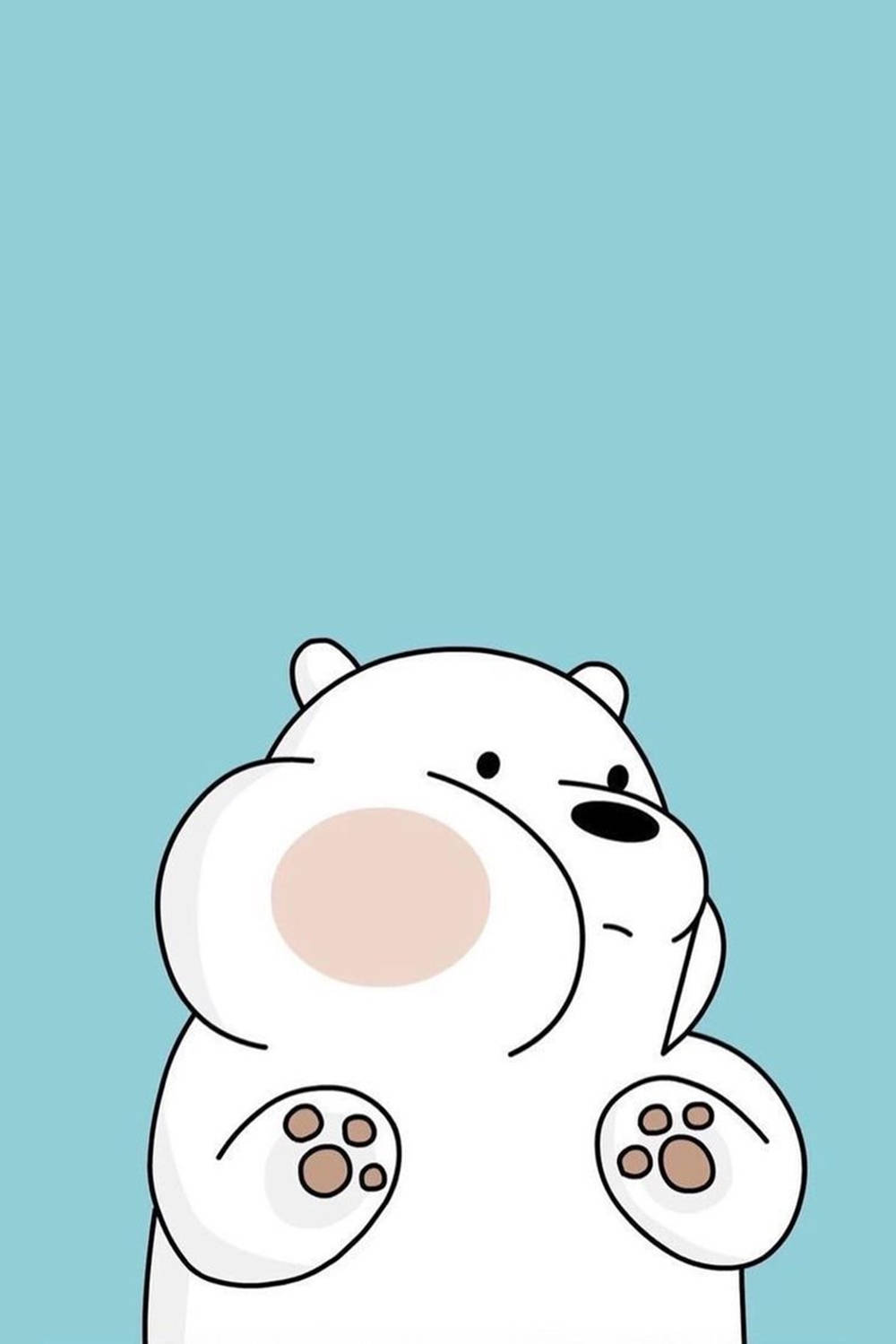 Ice Bear, cartoon, teal background, HD Phone Wallpaper