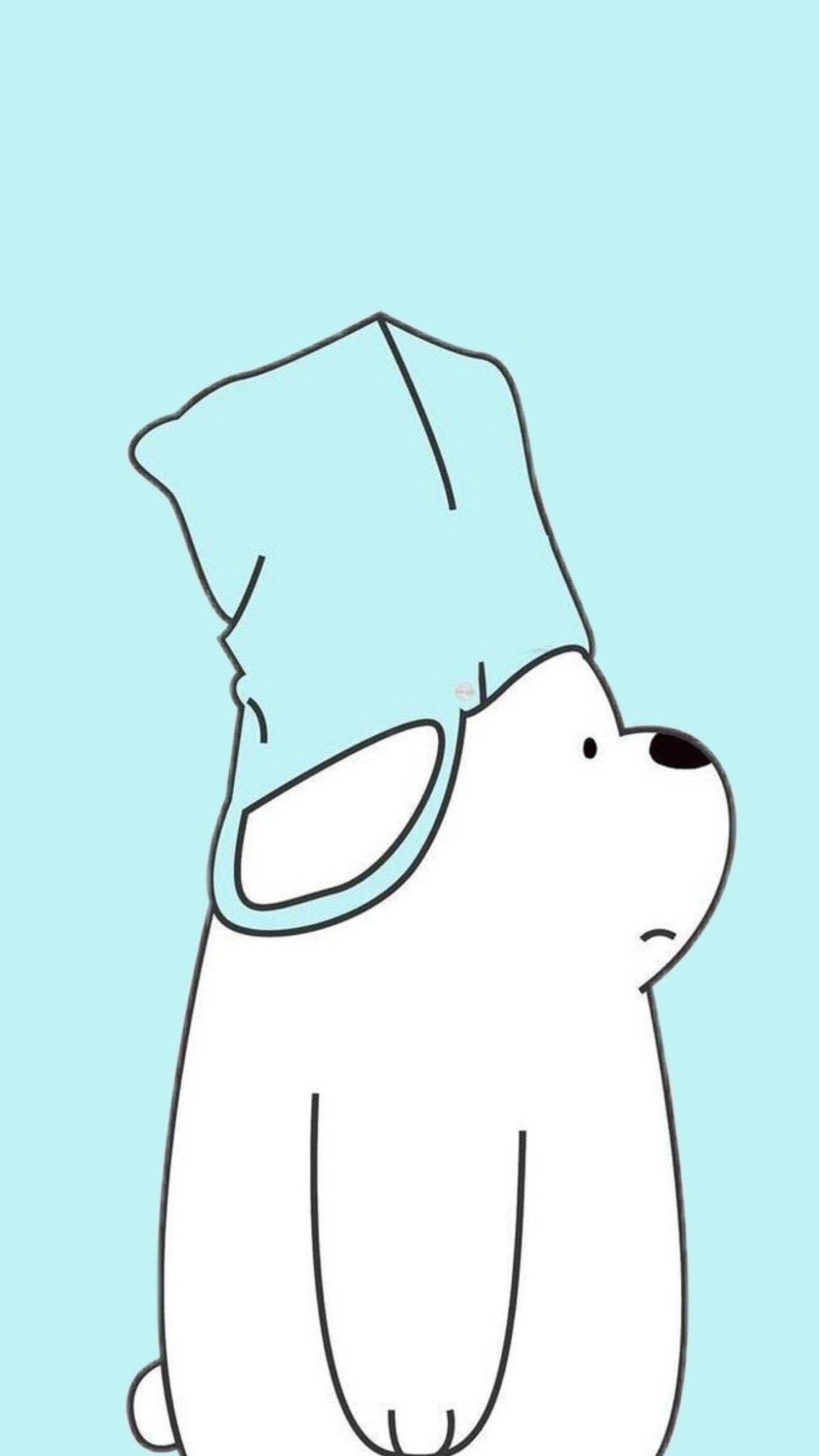 Ice Bear, light blue chef's hat, solid light blue background, Full HD Phone Wallpaper