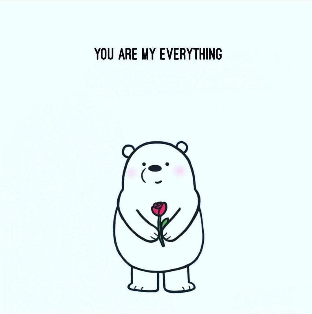 Ice Bear, red rose, pink rose, SD Phone Wallpaper