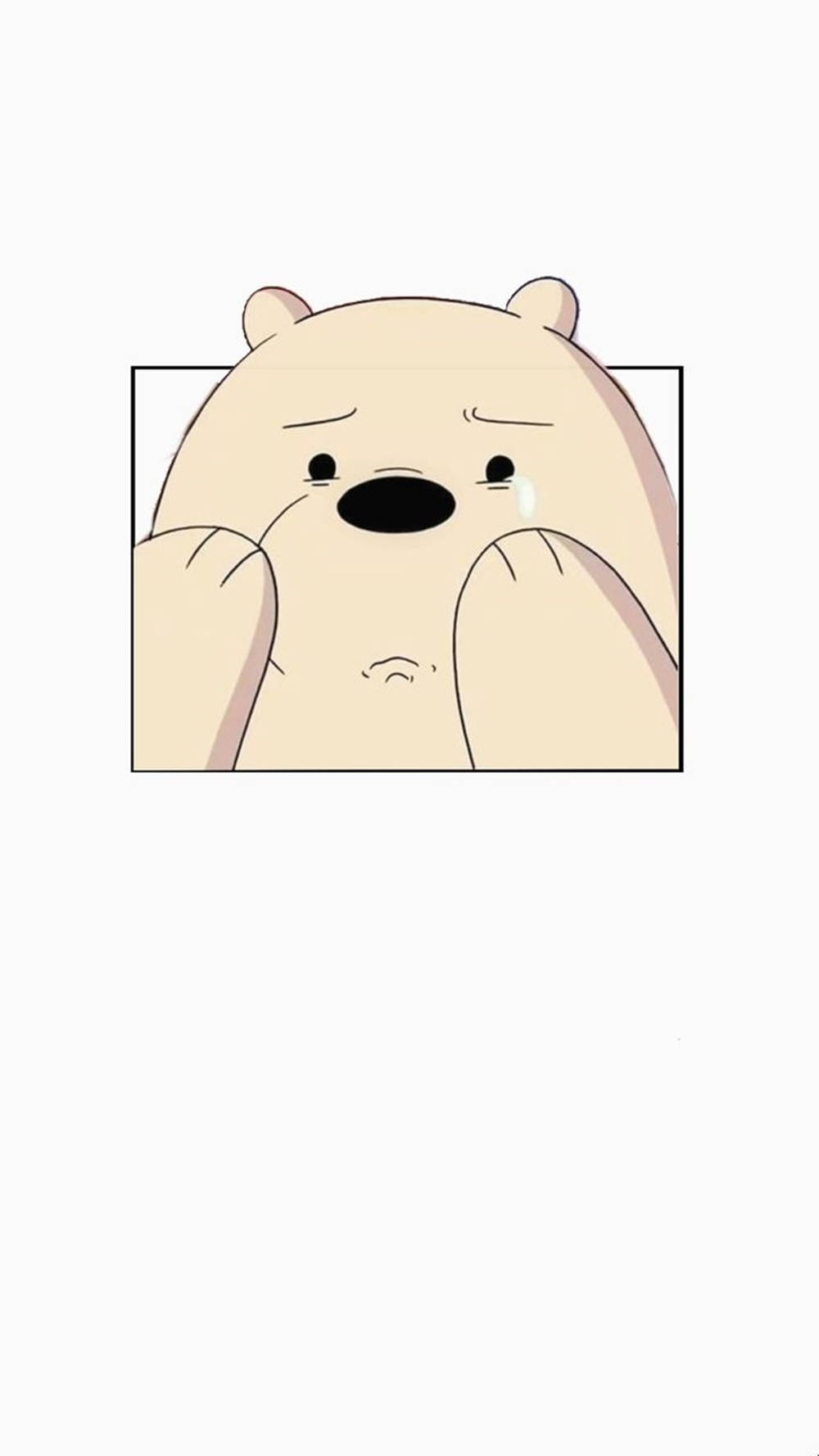 Ice Bear, cartoon bear, sad expression, HD Phone Wallpaper