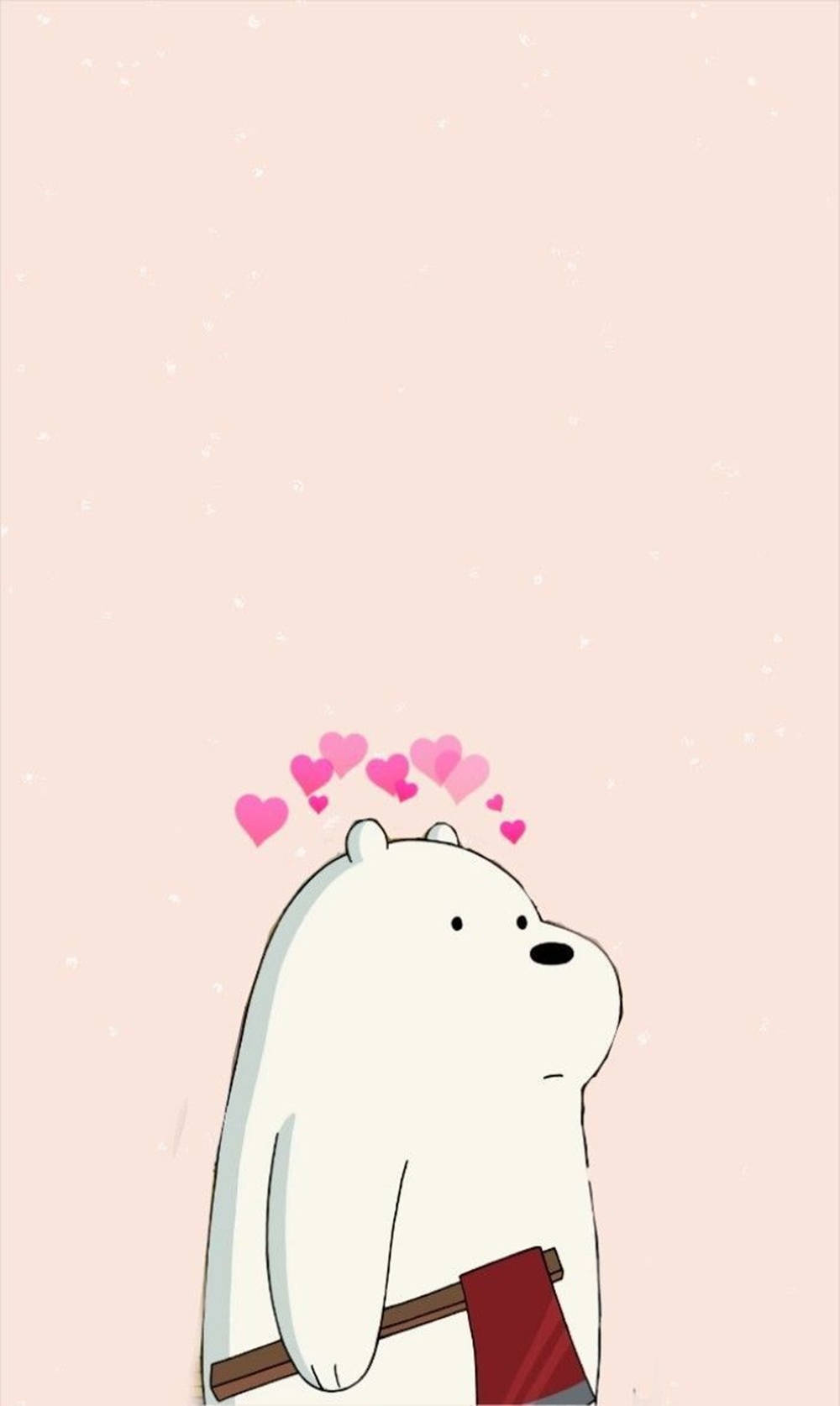 Ice Bear, red axe, pink hearts, HD Phone Wallpaper