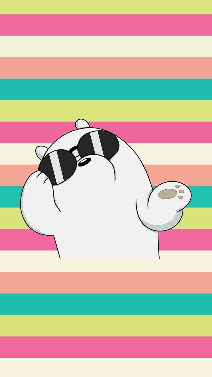 Ice Bear, cartoon polar bear, sunglasses, HD Phone Wallpaper