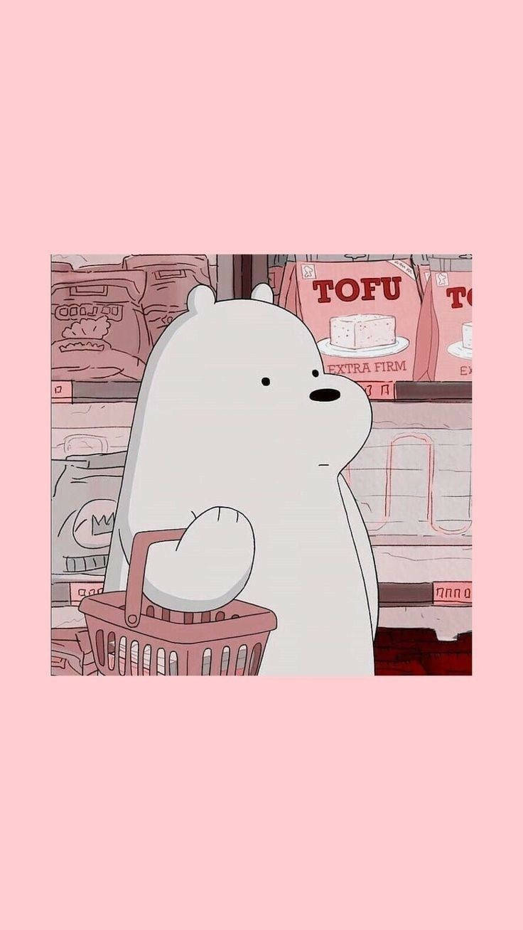 Ice Bear, cartoon, grocery shopping, HD Phone Wallpaper