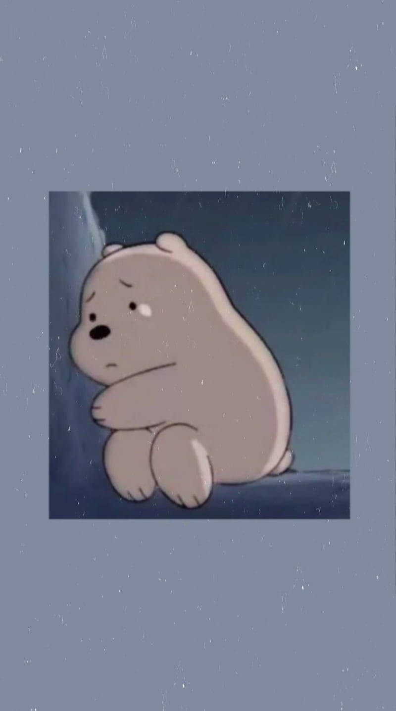 Ice Bear, cartoon, sad, HD Phone Wallpaper