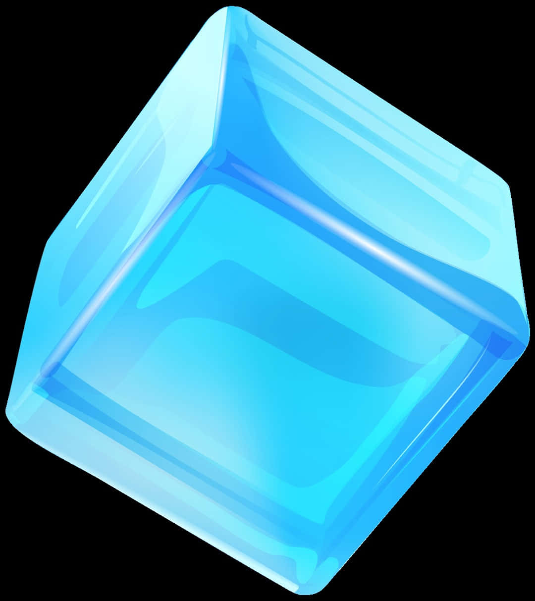 Ice Blue, translucent blue cube, smooth reflective surfaces, SD Phone Wallpaper
