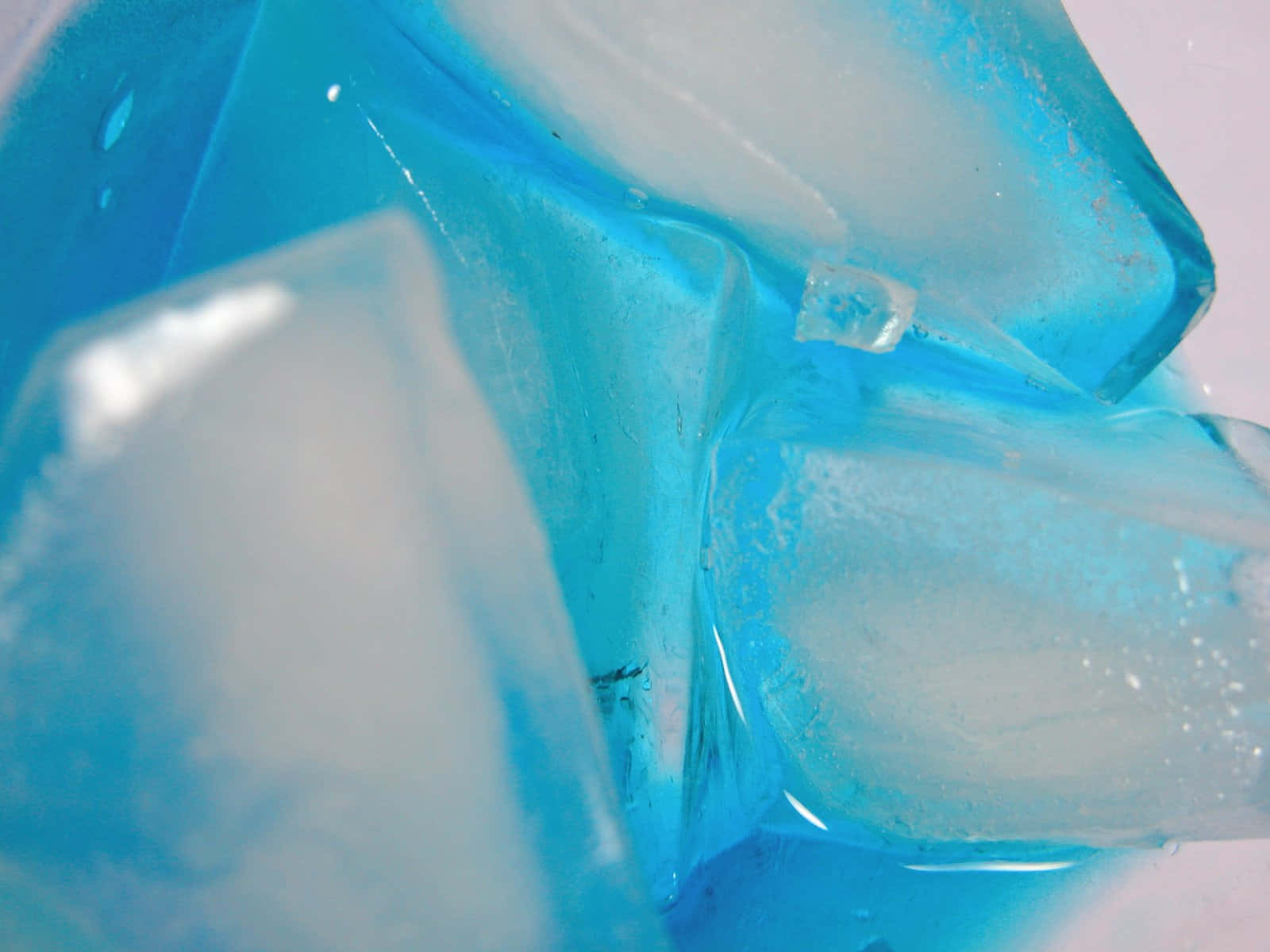 Ice Blue, translucent blue ice cubes, melting edges, HD Desktop Wallpaper