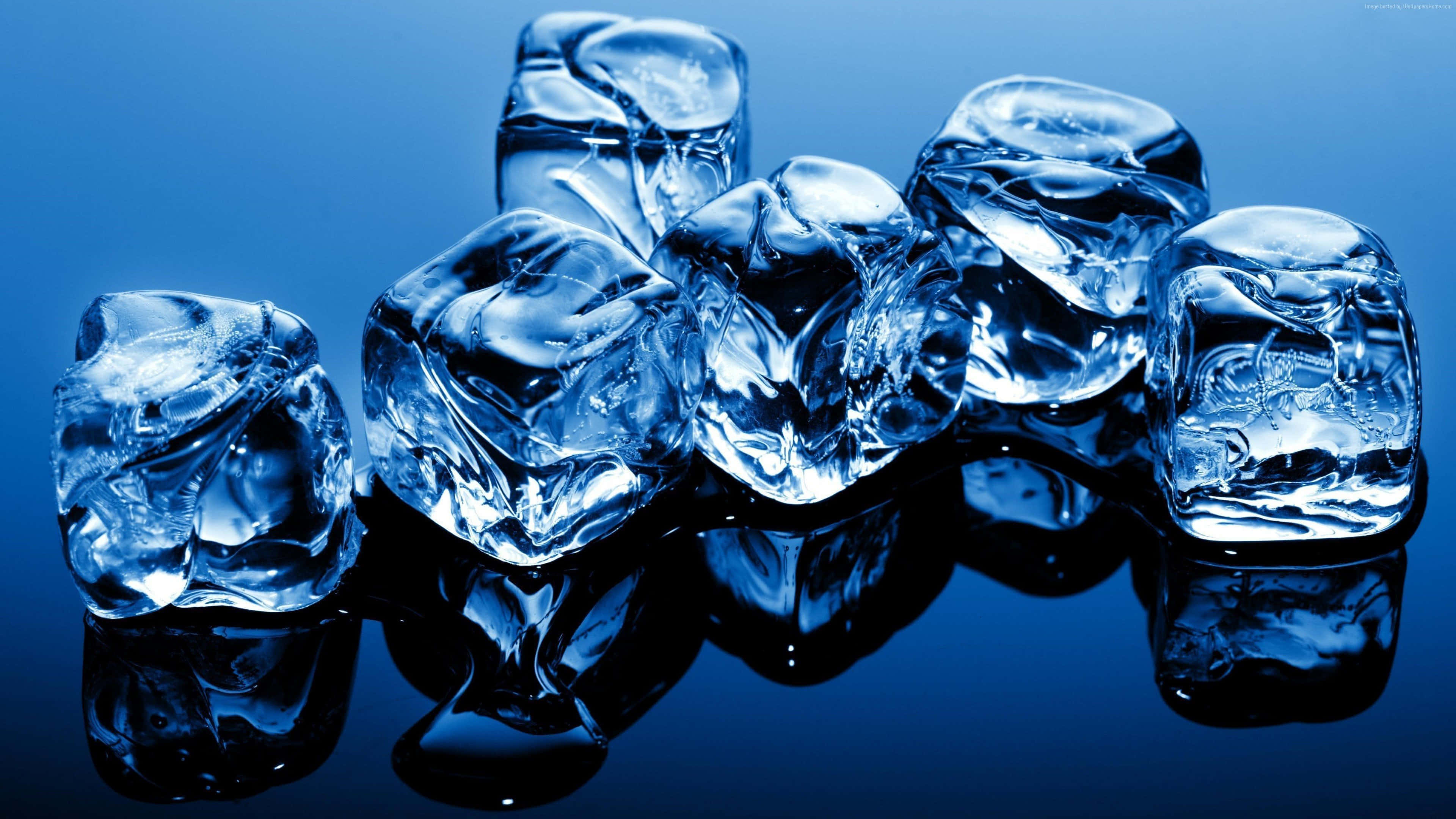 Ice Blue, clear ice cubes, sharp edges, 4K Desktop Wallpaper