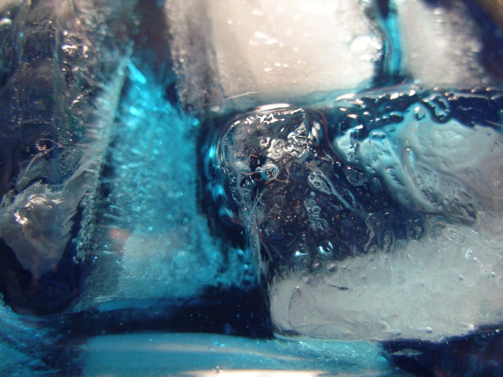 Ice Blue, translucent blue ice, trapped air bubbles, HD Desktop Wallpaper