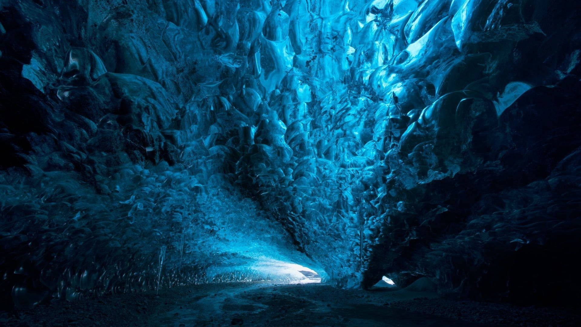 blue ice cave, crystalline formations, natural light, Full HD Desktop Wallpaper