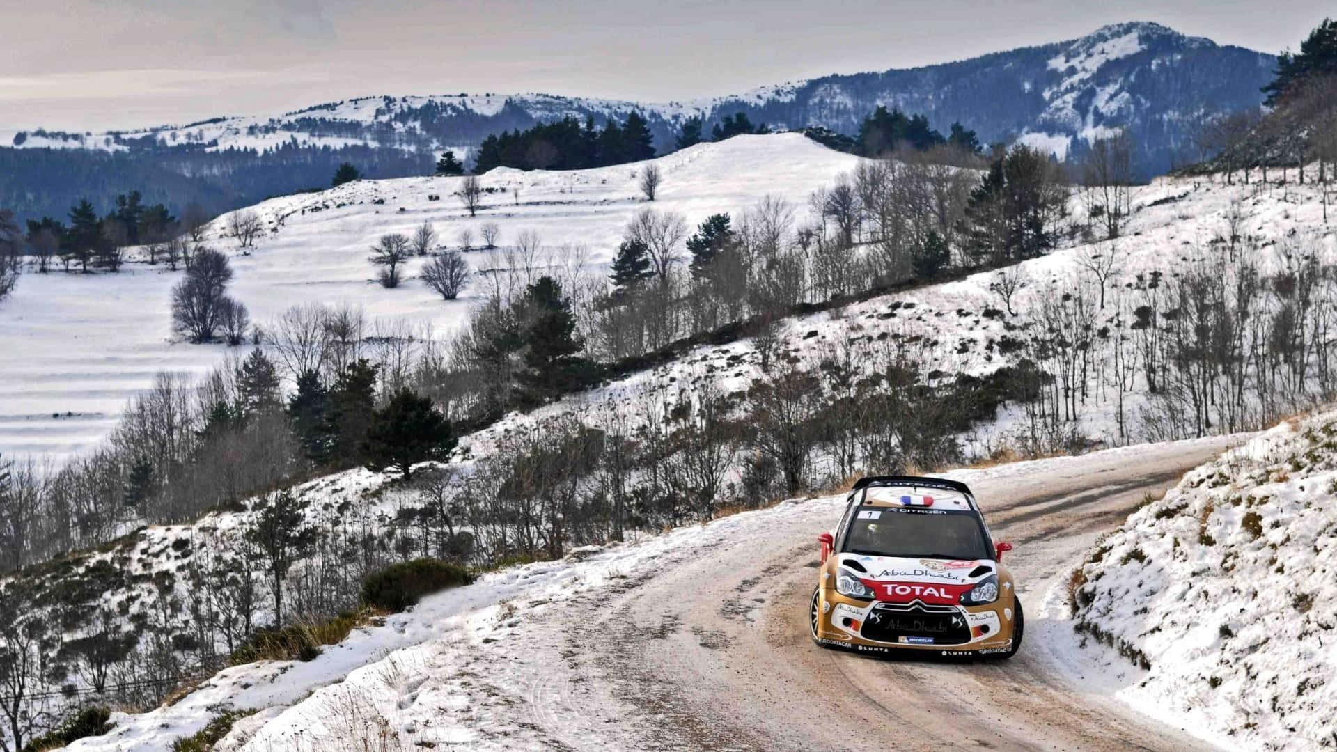 Ice Racing, frozen lake, snowy mountain road, Full HD Desktop Wallpaper