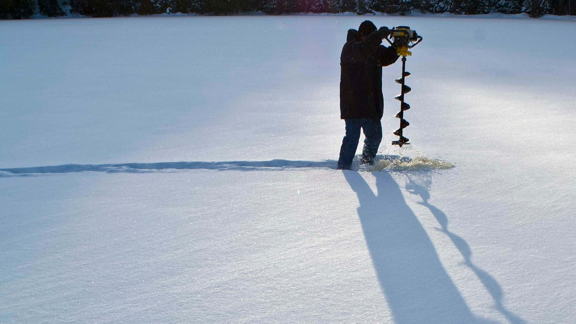 ice fishing, frozen lake, thick ice, Full HD Desktop Wallpaper