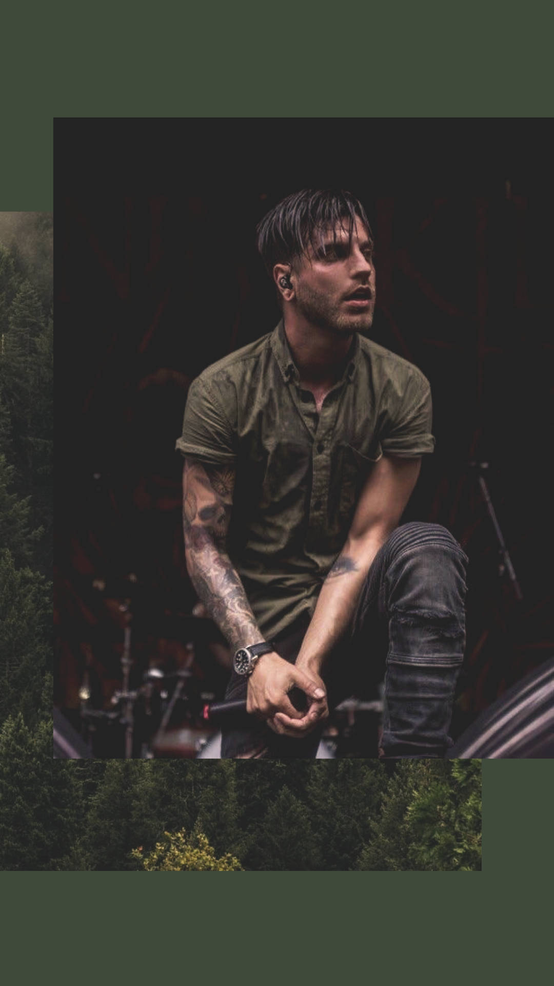Ice Nine Kills, tattooed musician, stage, Full HD Phone Wallpaper