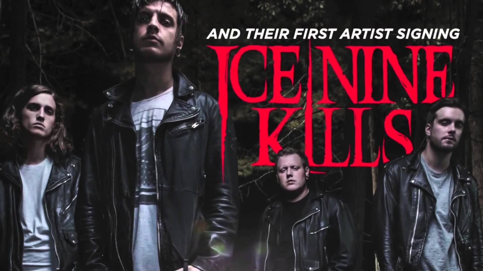 Ice Nine Kills, black leather jackets, dark forest, Full HD Desktop Wallpaper