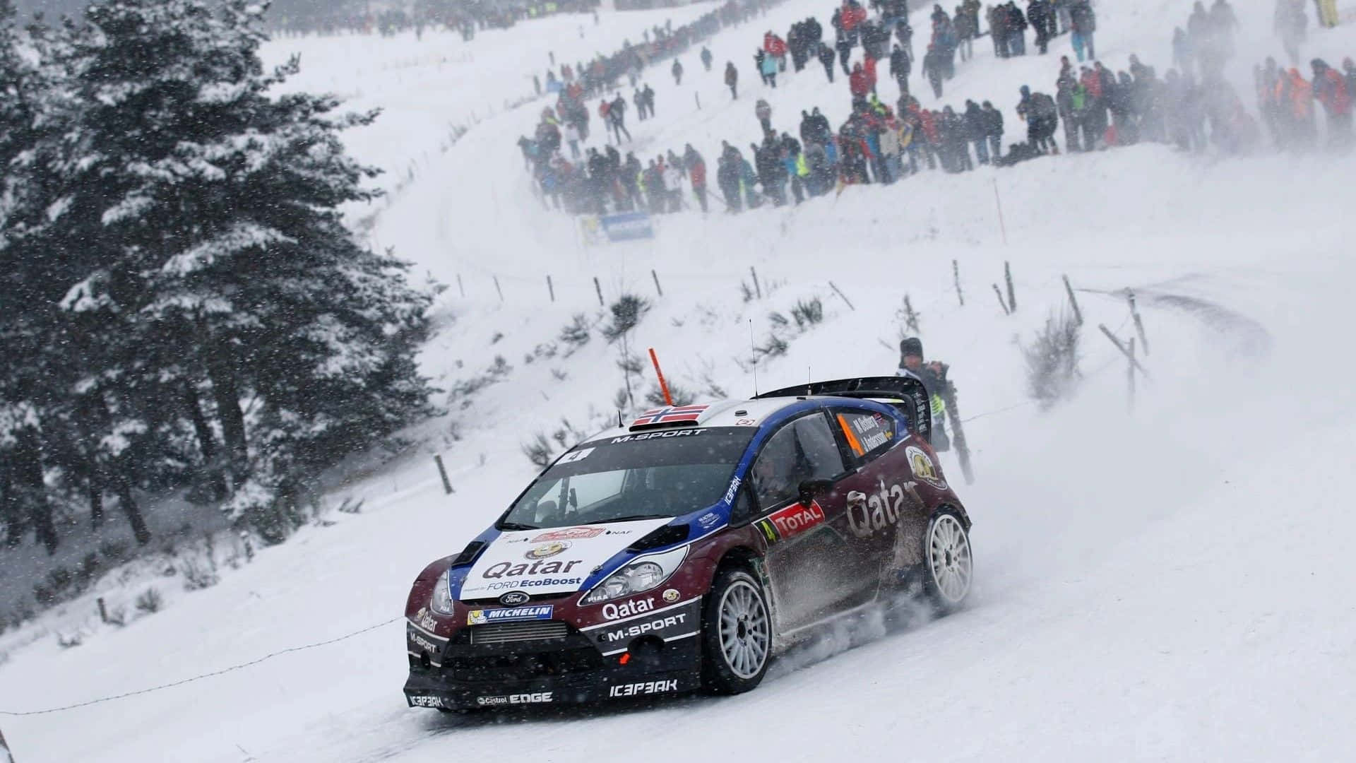Ice Racing, snowy mountain pass, rally car, Full HD Desktop Wallpaper