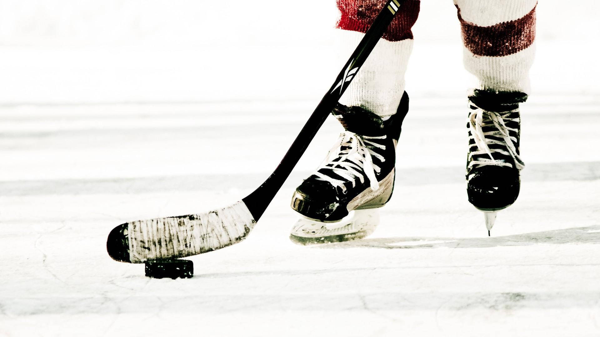 ice hockey, ice skate, hockey stick, Full HD Desktop Wallpaper