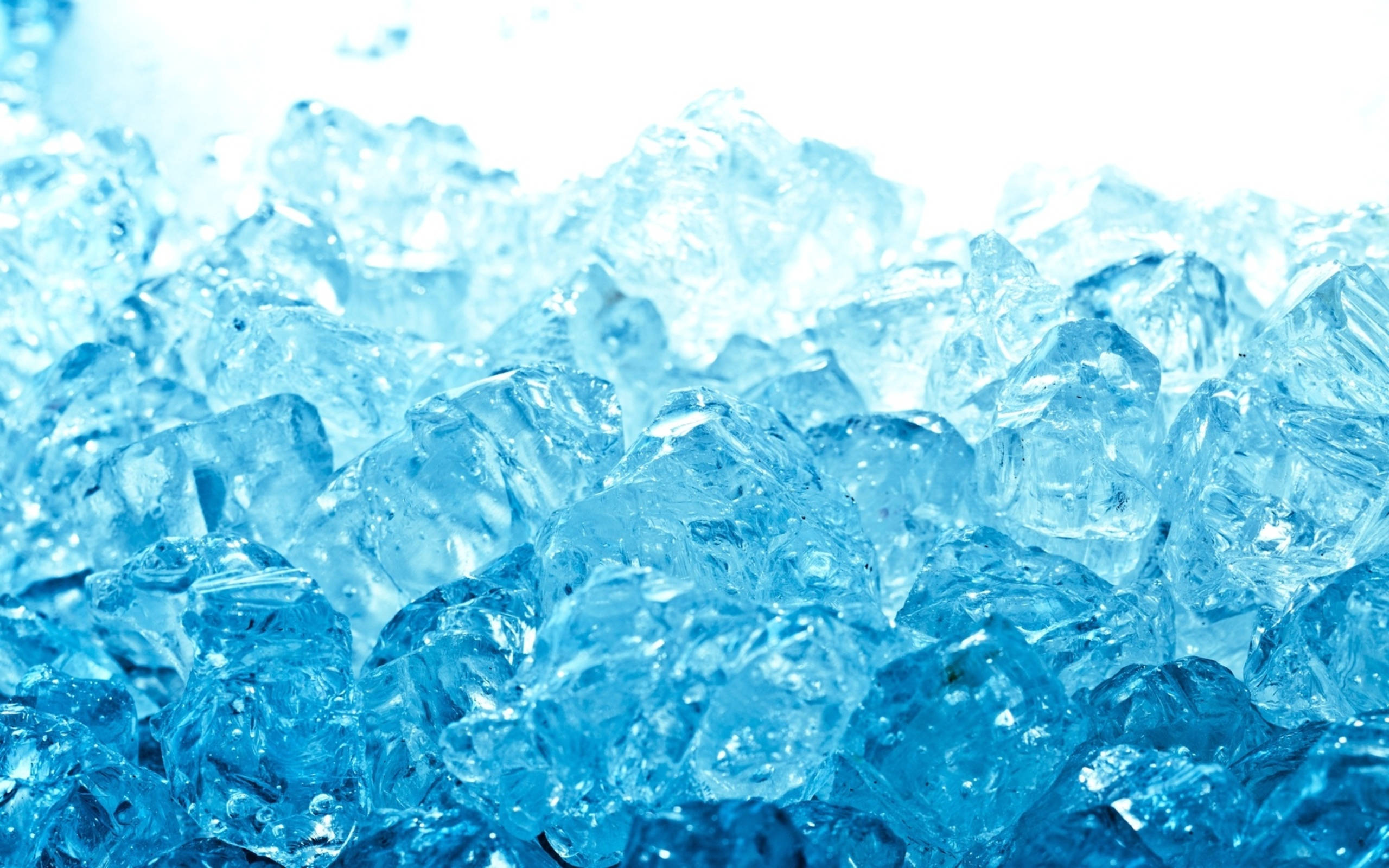 ice cube, translucent blue, sharp facets, 2K Desktop Wallpaper