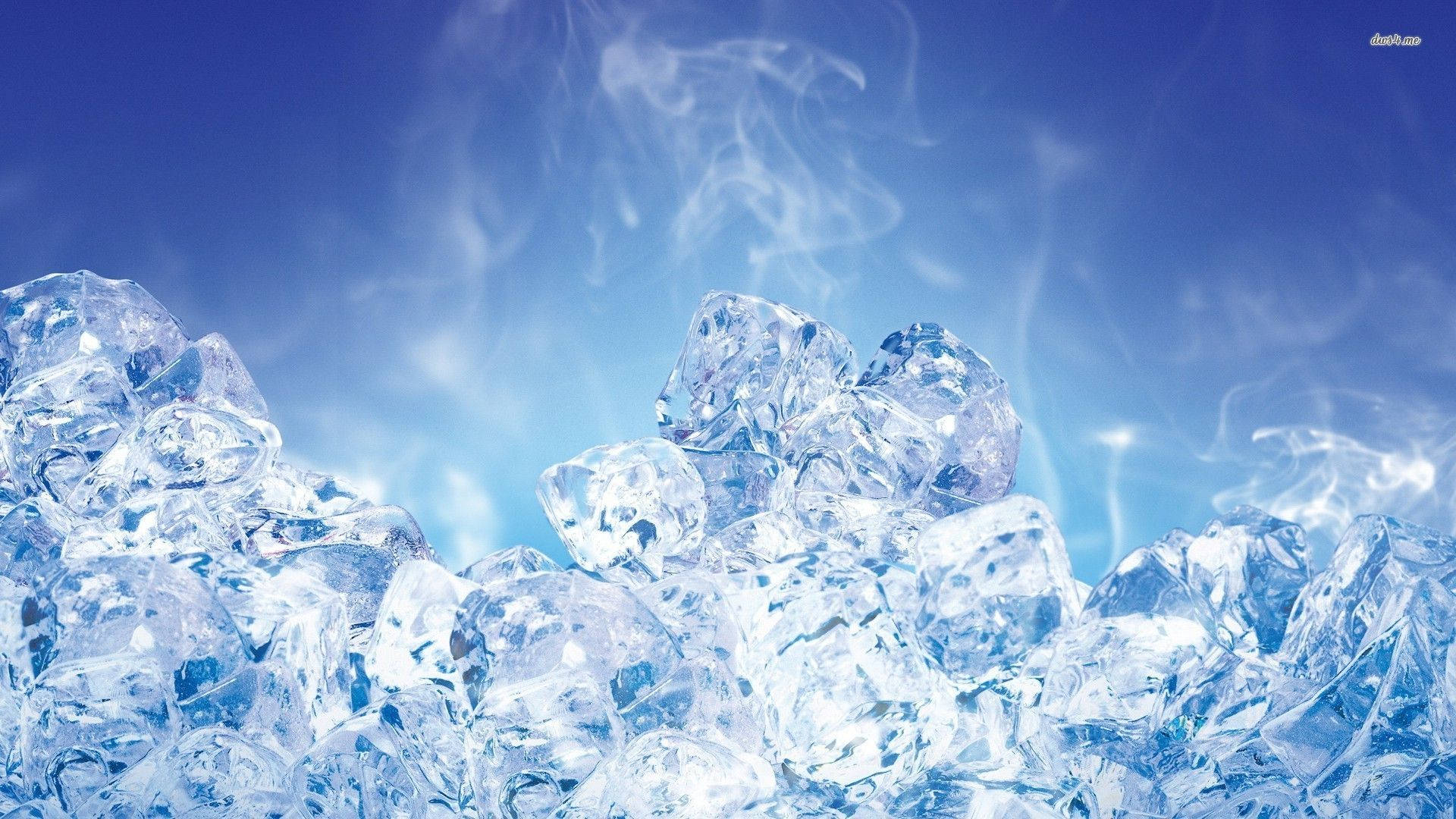 chilly ice cubes, glistening ice cubes, swirling mist, Full HD Desktop Wallpaper