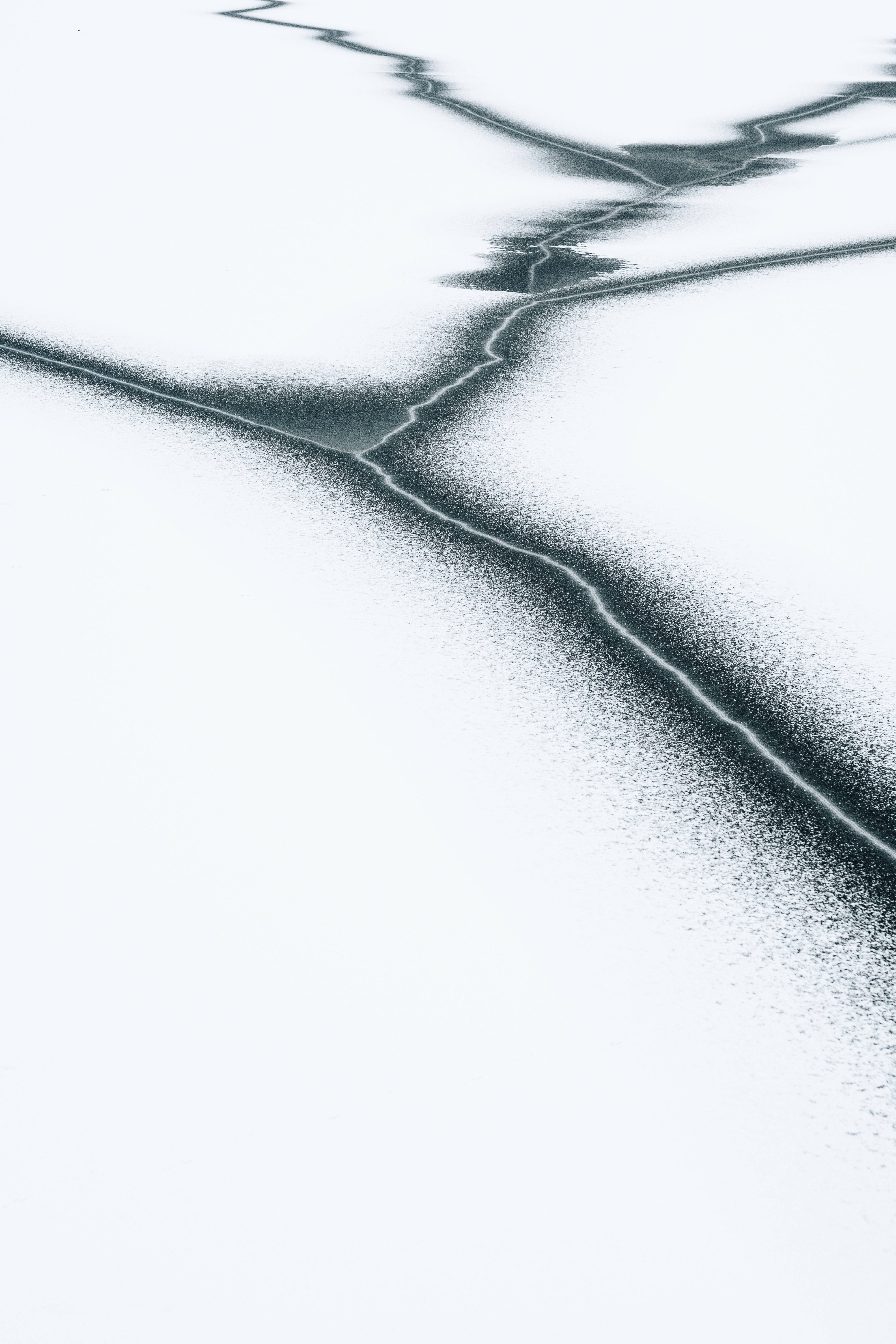 bird's eye view, cracked ice, dark fissures, 5K Phone Wallpaper