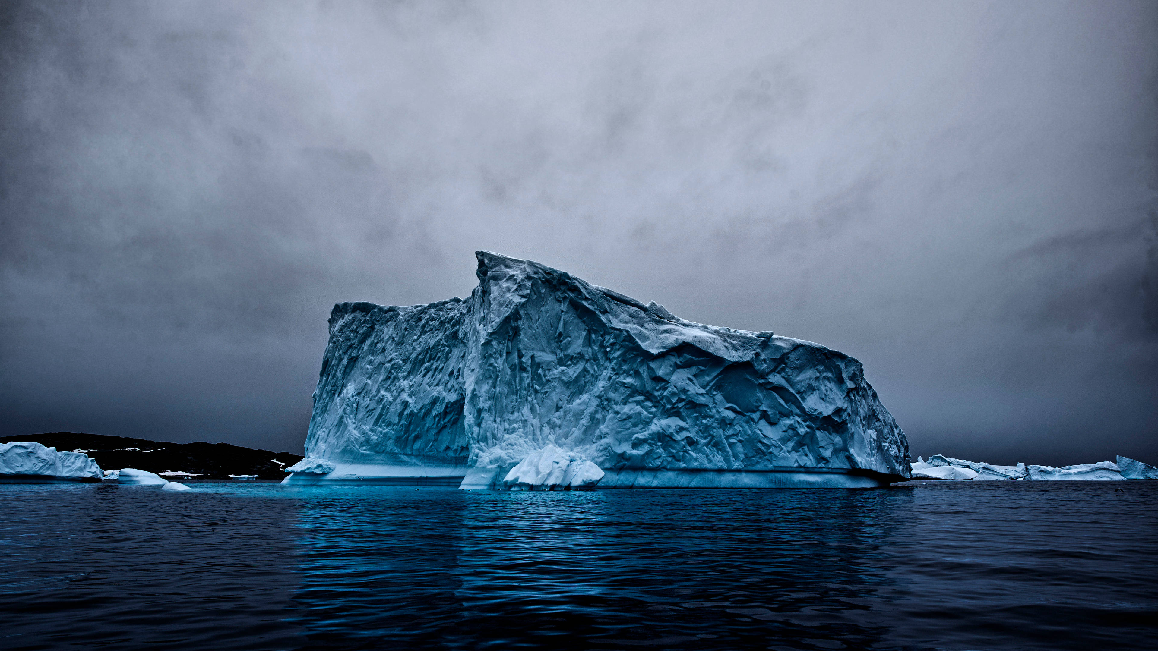 4K UHD, iceberg, jagged blue-white facets, 4K Desktop Wallpaper