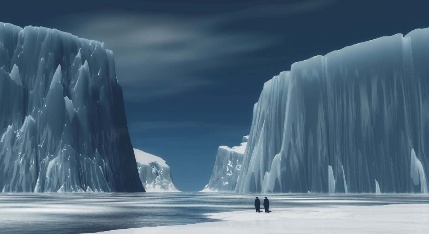 Iceberg, Sunset, Frozen plain, HD Desktop Wallpaper