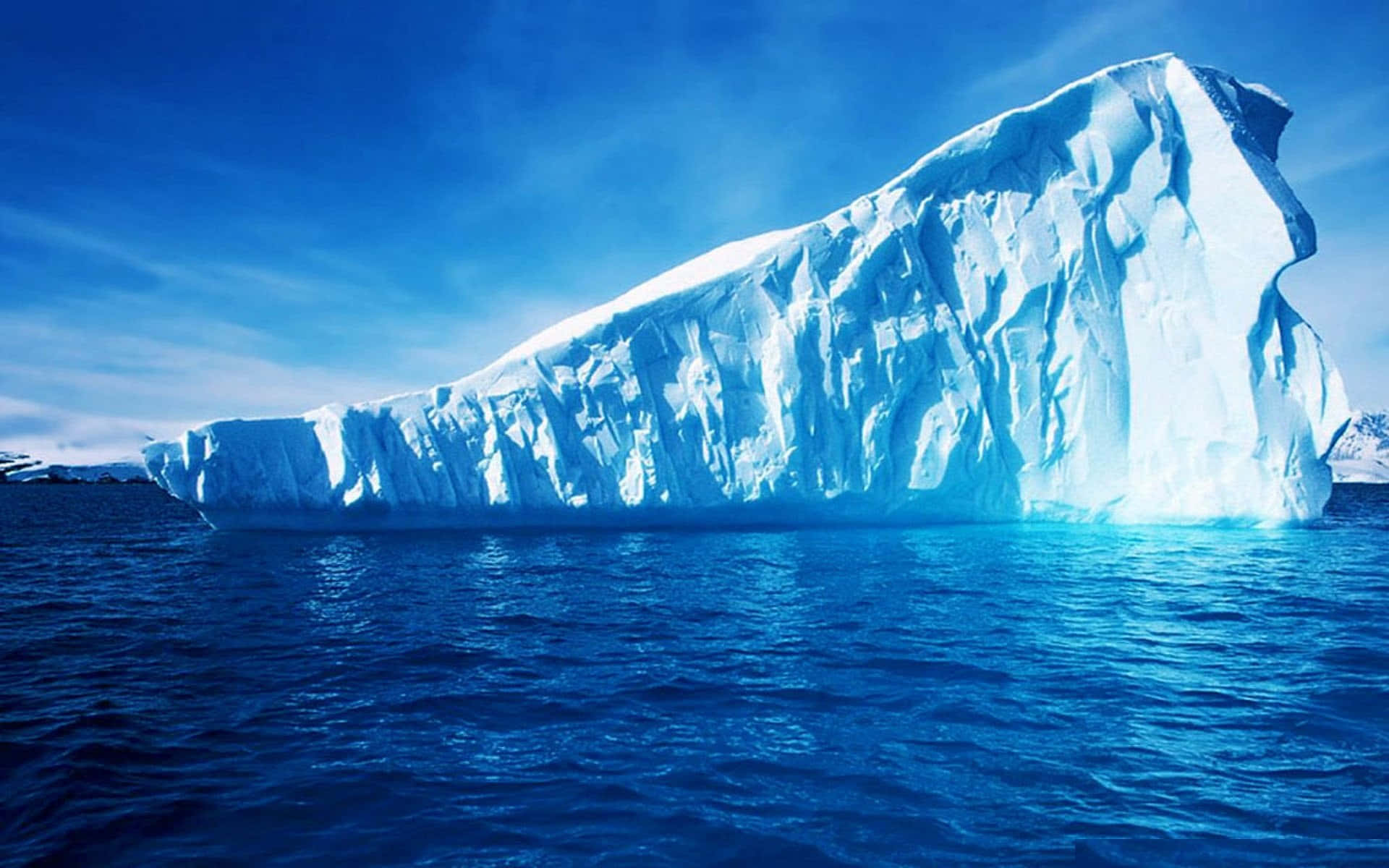 Iceberg, Frozen Ocean, Blue-White Ice, Full HD Desktop Wallpaper
