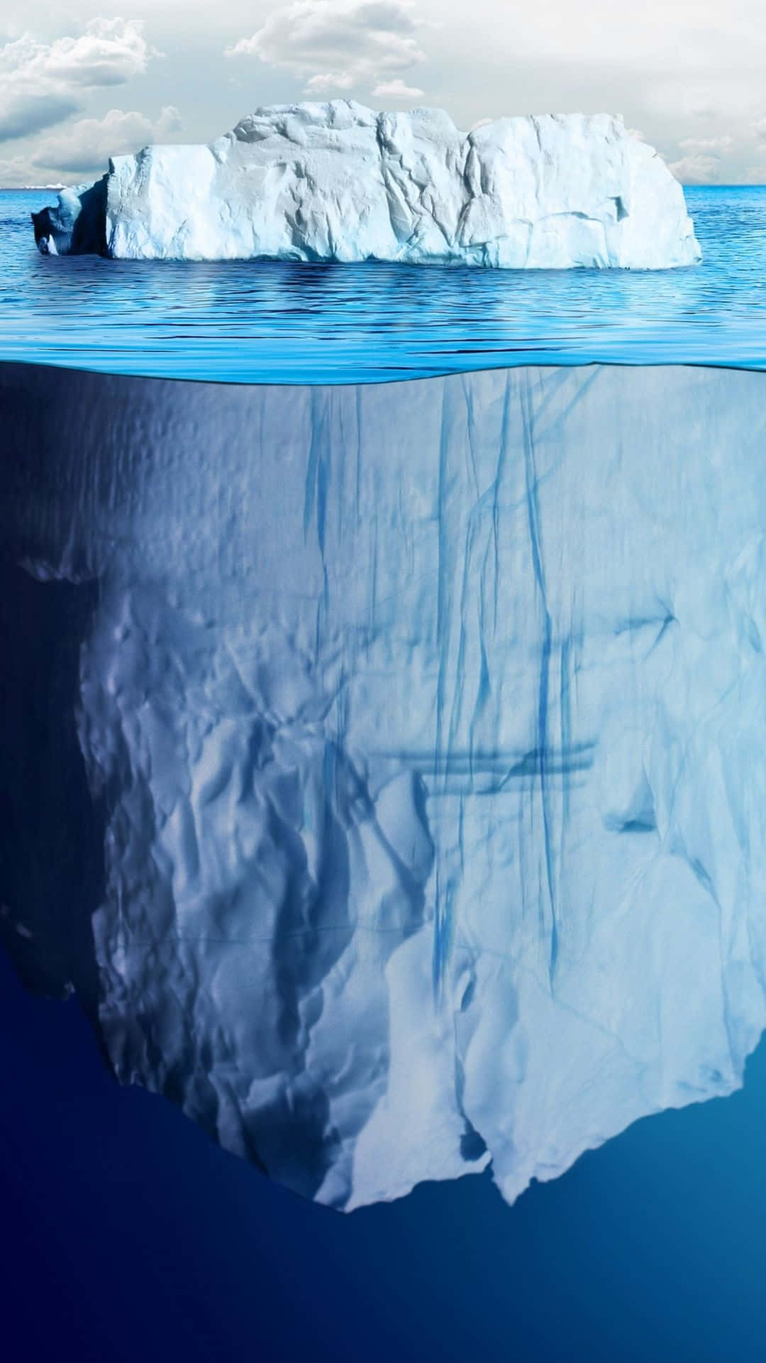 Iceberg, 1080 x 1920, deep blue water, Full HD Phone Wallpaper